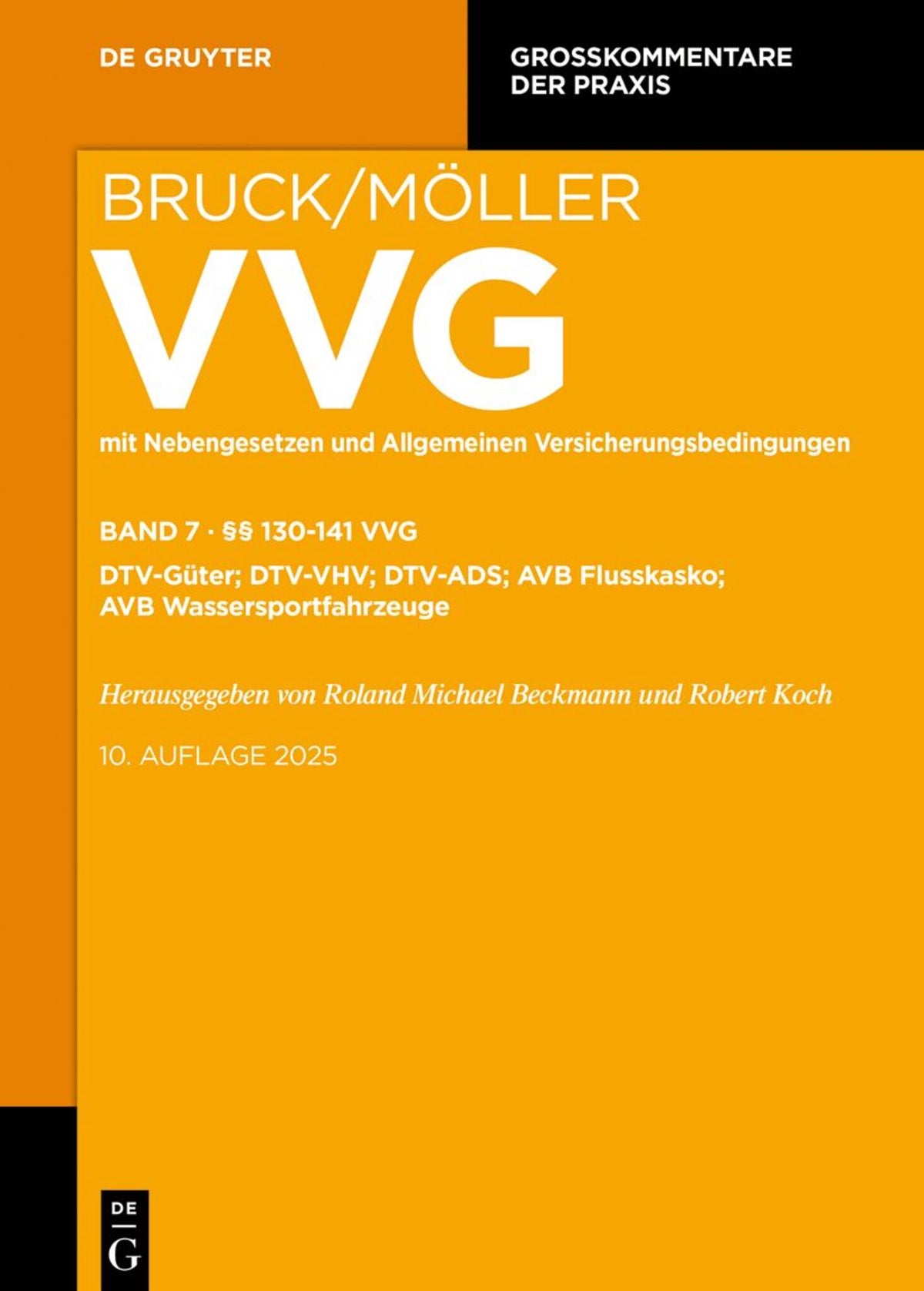 Cover image for §§ 130-141 VVG ISBN 9783110520415
