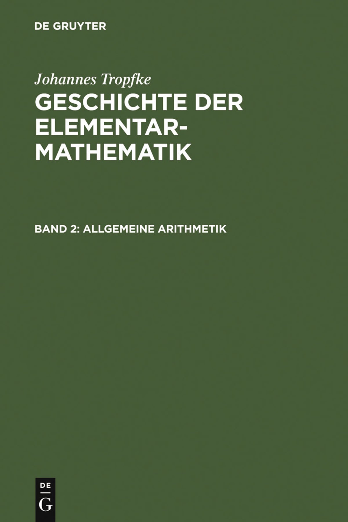 Cover image for Allgemeine Arithmetik ISBN 9783111205724