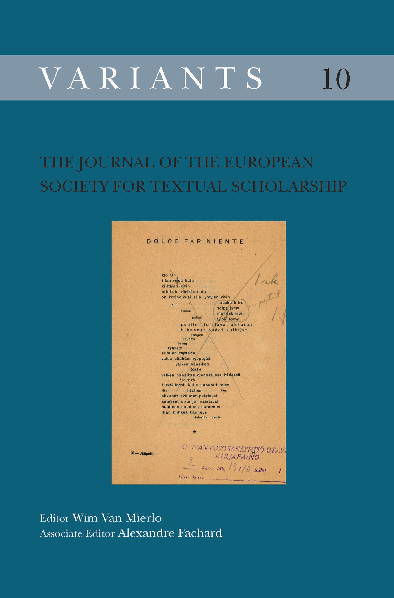 The Journal of the European Society for Textual Scholarship