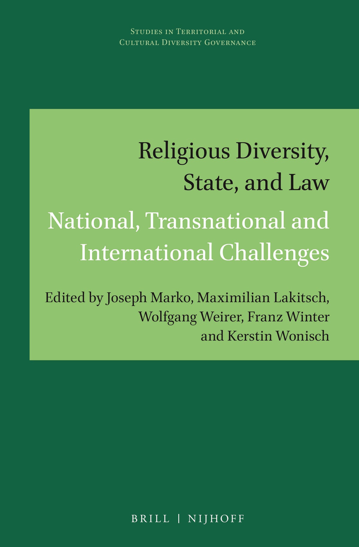 Cover image for Religious Diversity, State, and Law ISBN 9789004515857