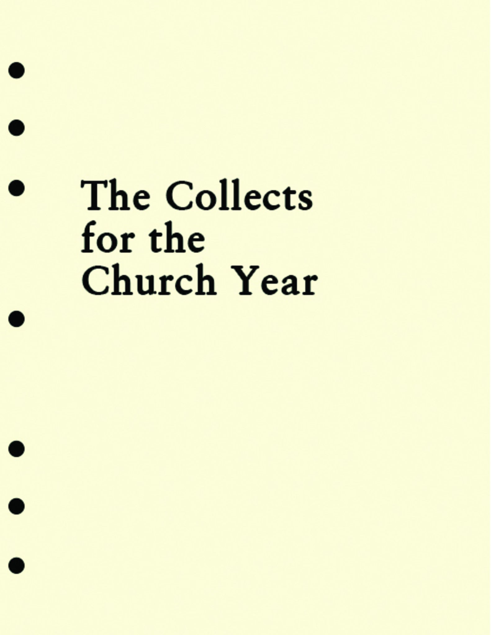 Cover image for Holy Eucharist Collects Insert for the Church Year ISBN 9780898690750