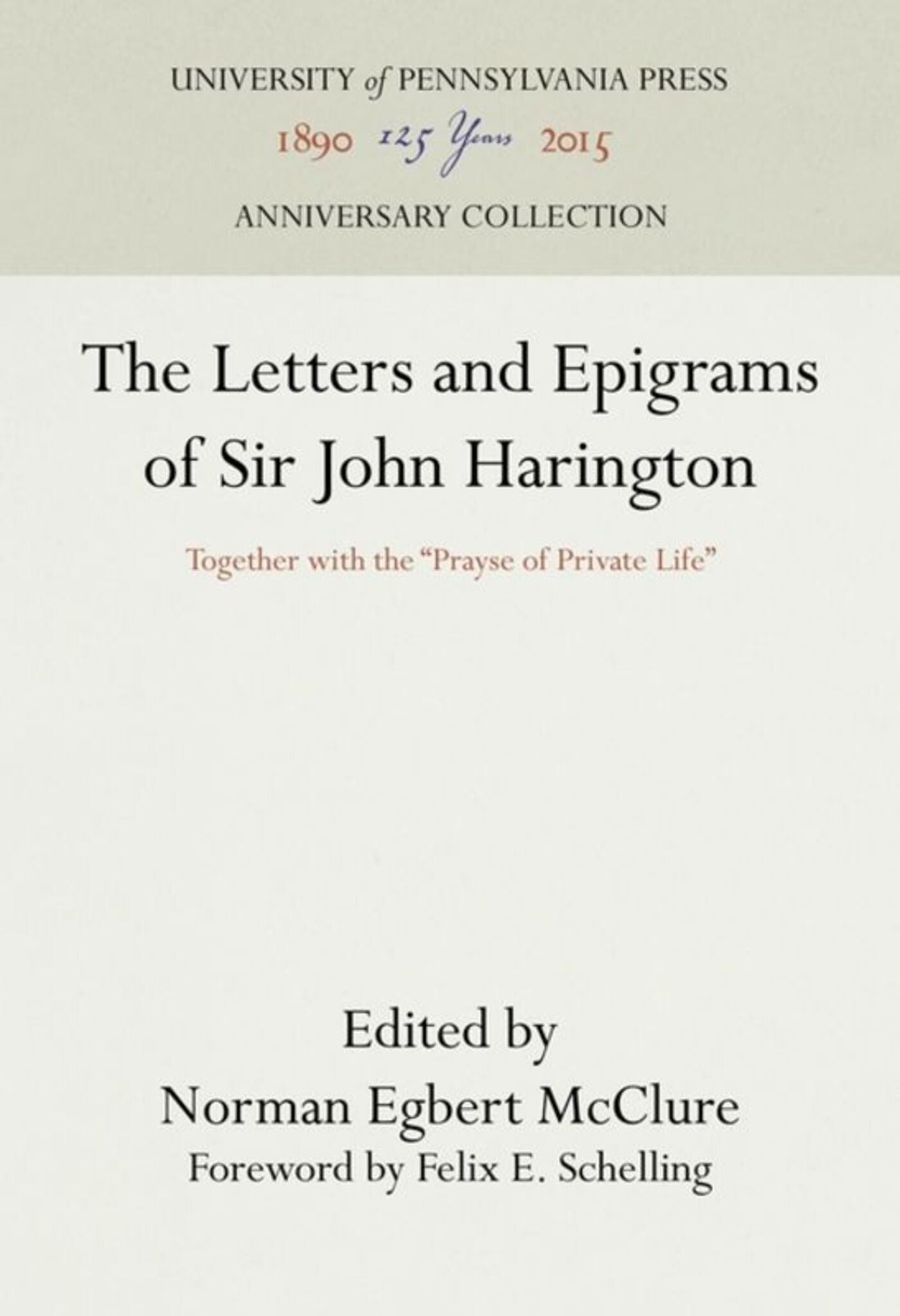 Cover image for The Letters and Epigrams of Sir John Harington ISBN 9781512812176