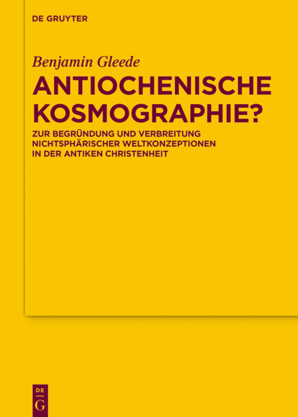 Cover image for Antiochenische Kosmographie? ISBN 9783110749571
