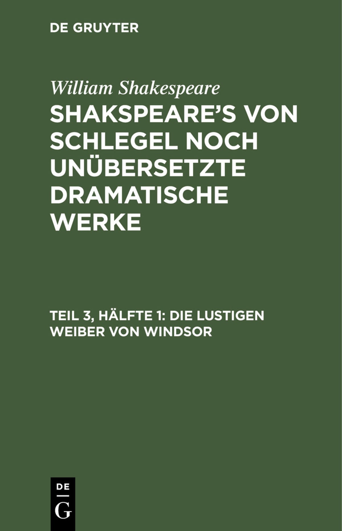 Cover image for Die lustigen Weiber von Windsor ISBN 9783112438435