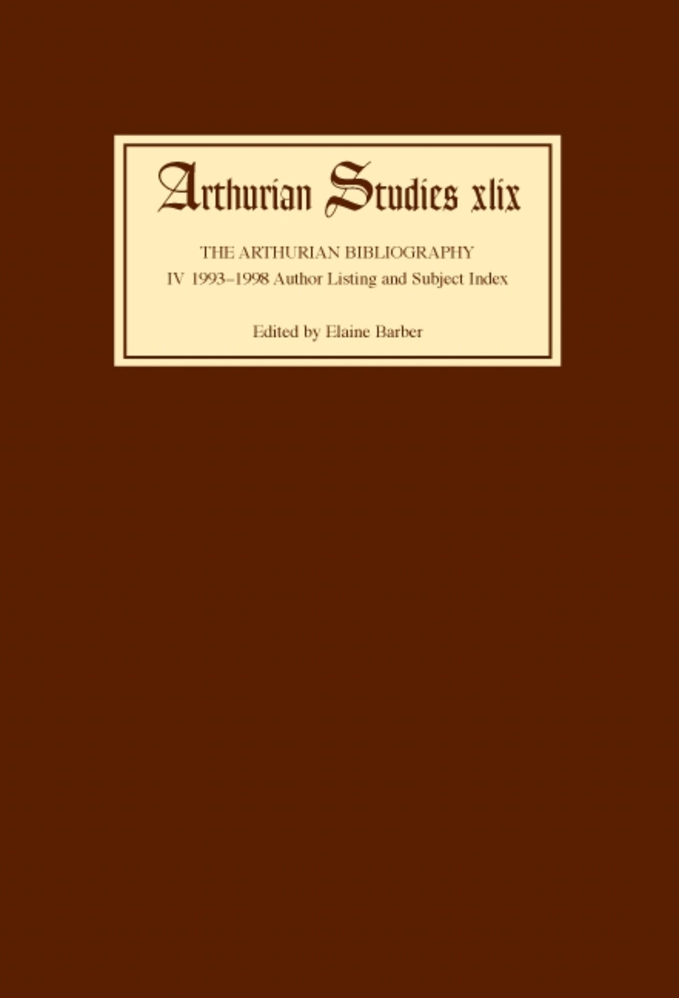 Cover image for Arthurian Bibliography IV ISBN 9780859916332