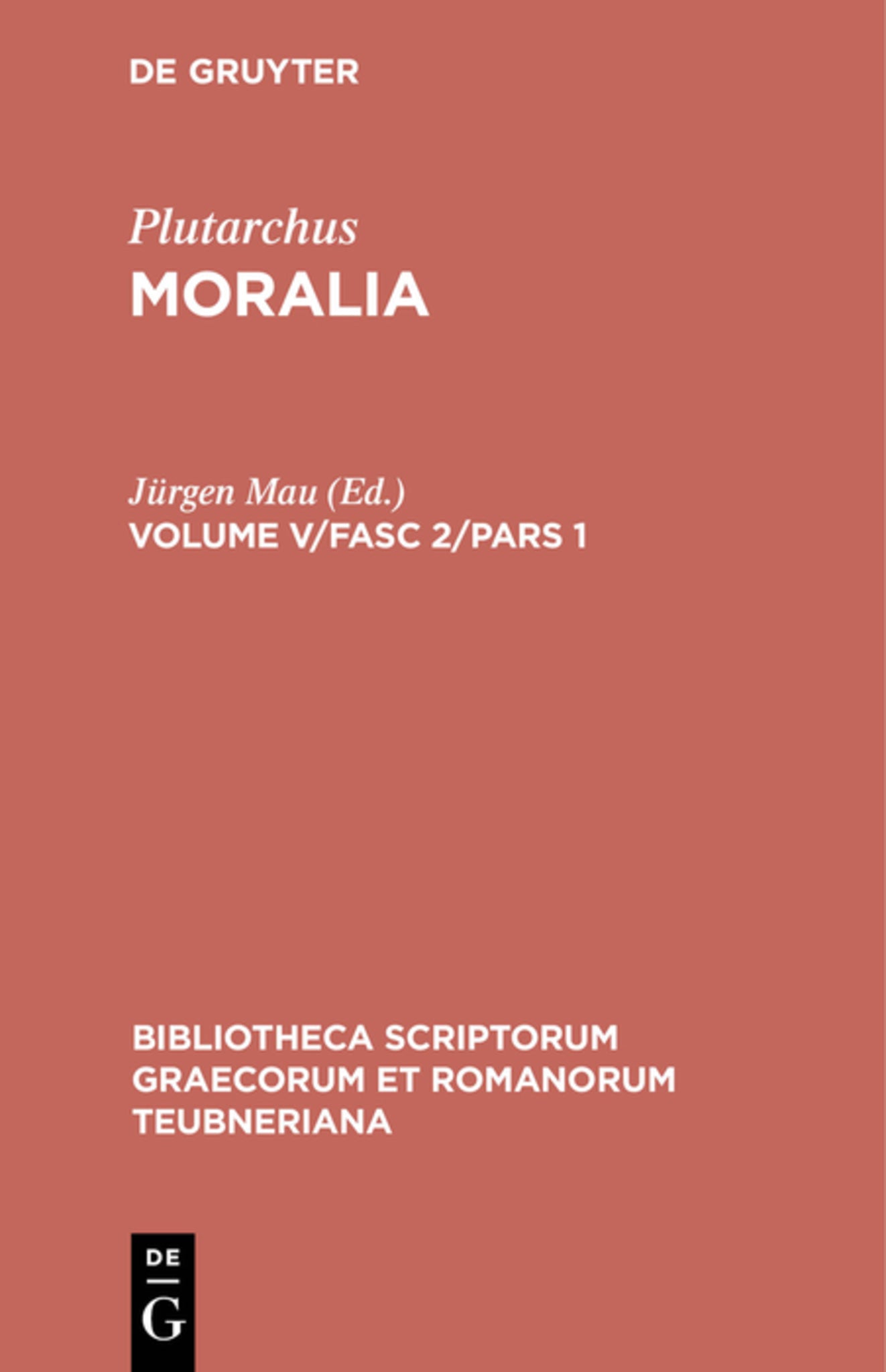 Cover image for Moralia ISBN 9783110439366