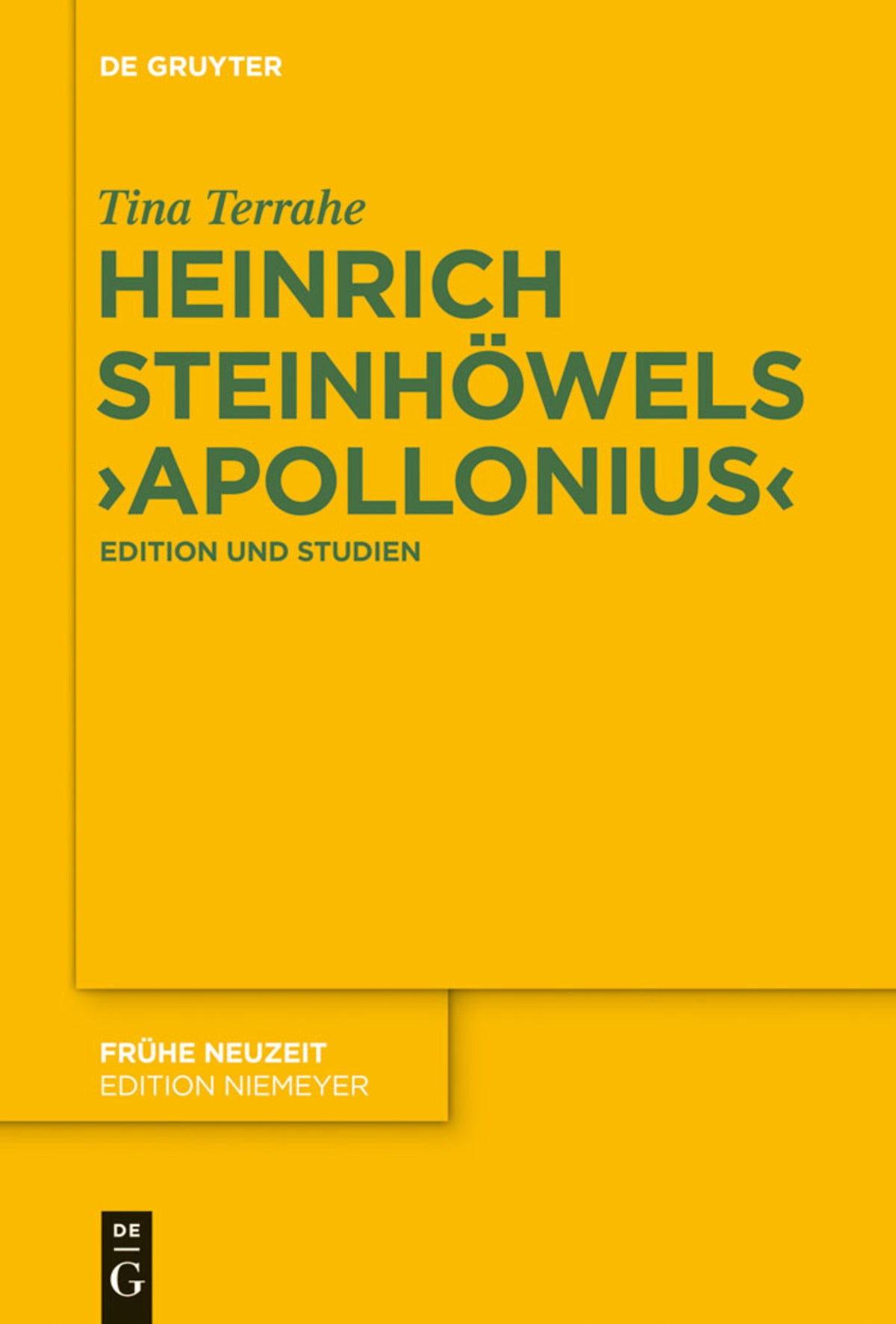 Cover image for Heinrich Steinhöwels ‚Apollonius‘ ISBN 9783110297317