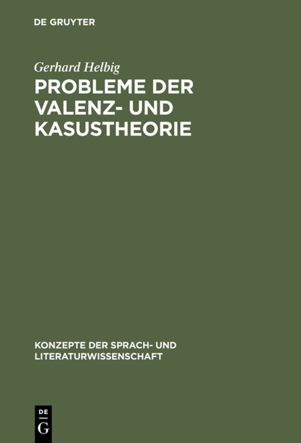 Cover image for Probleme der Valenz- und Kasustheorie ISBN 9783484220515