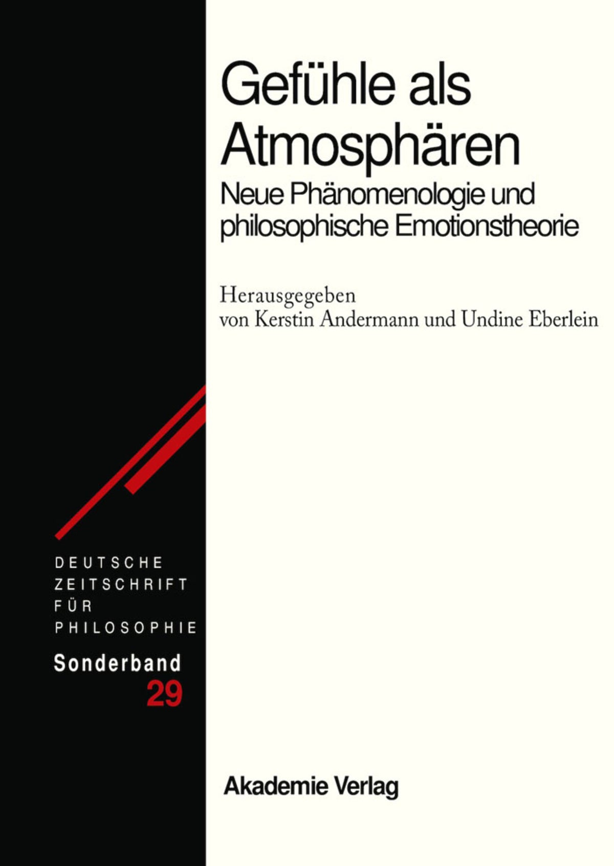Cover image for Gefühle als Atmosphären ISBN 9783050049304