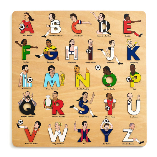 Soccer Legends Wooden Alphabet Puzzle