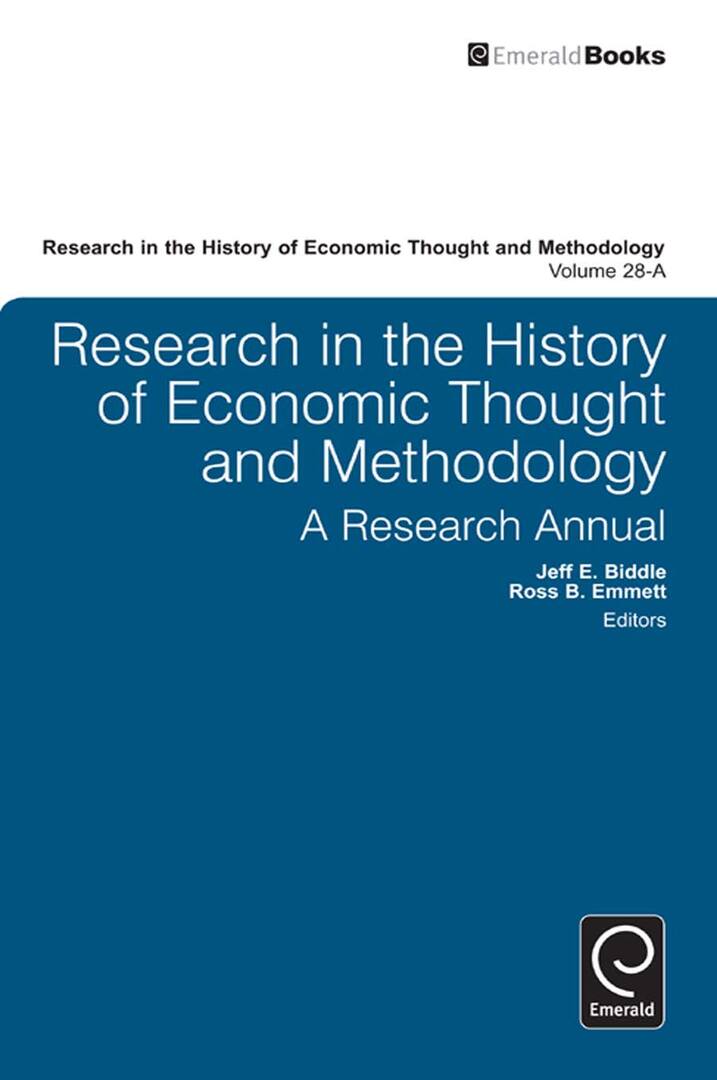 Cover image for Research in the History of Economic Thought and Methodology ISBN 9780857240590