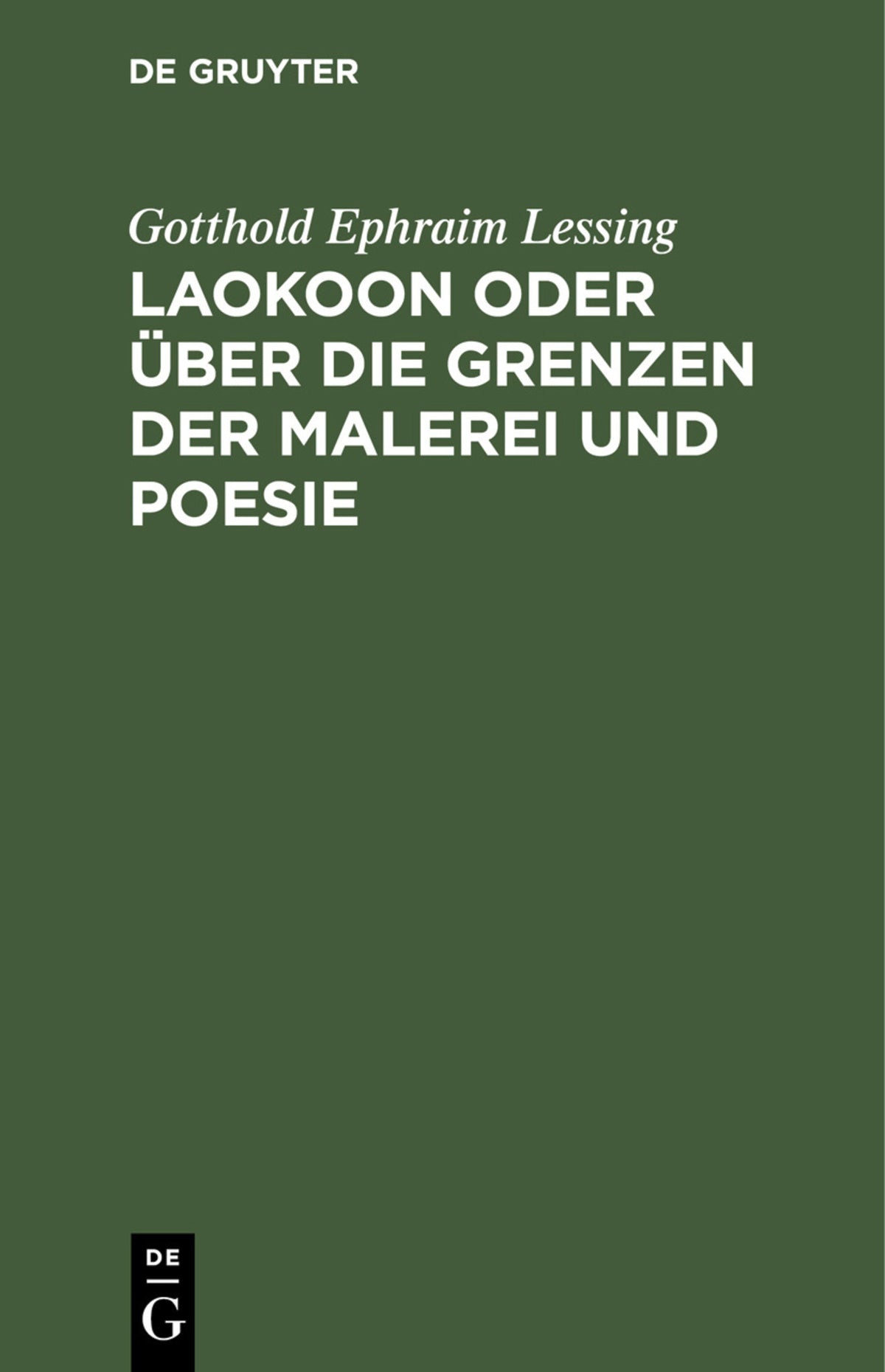 Cover image for Laokoon oder über die Grenzen der Malerei und Poesie ISBN 9783112512432