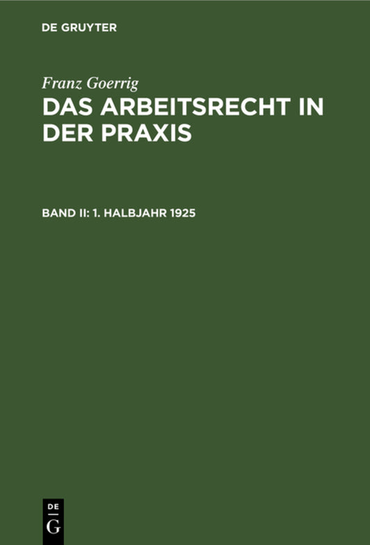 1. Halbjahr 1925