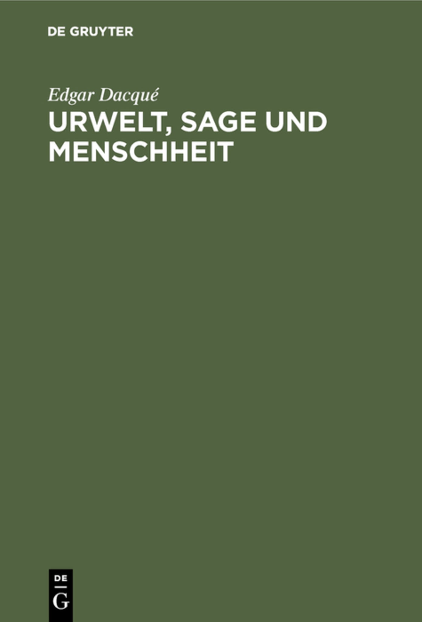 Cover image for Urwelt, Sage und Menschheit ISBN 9783486759242