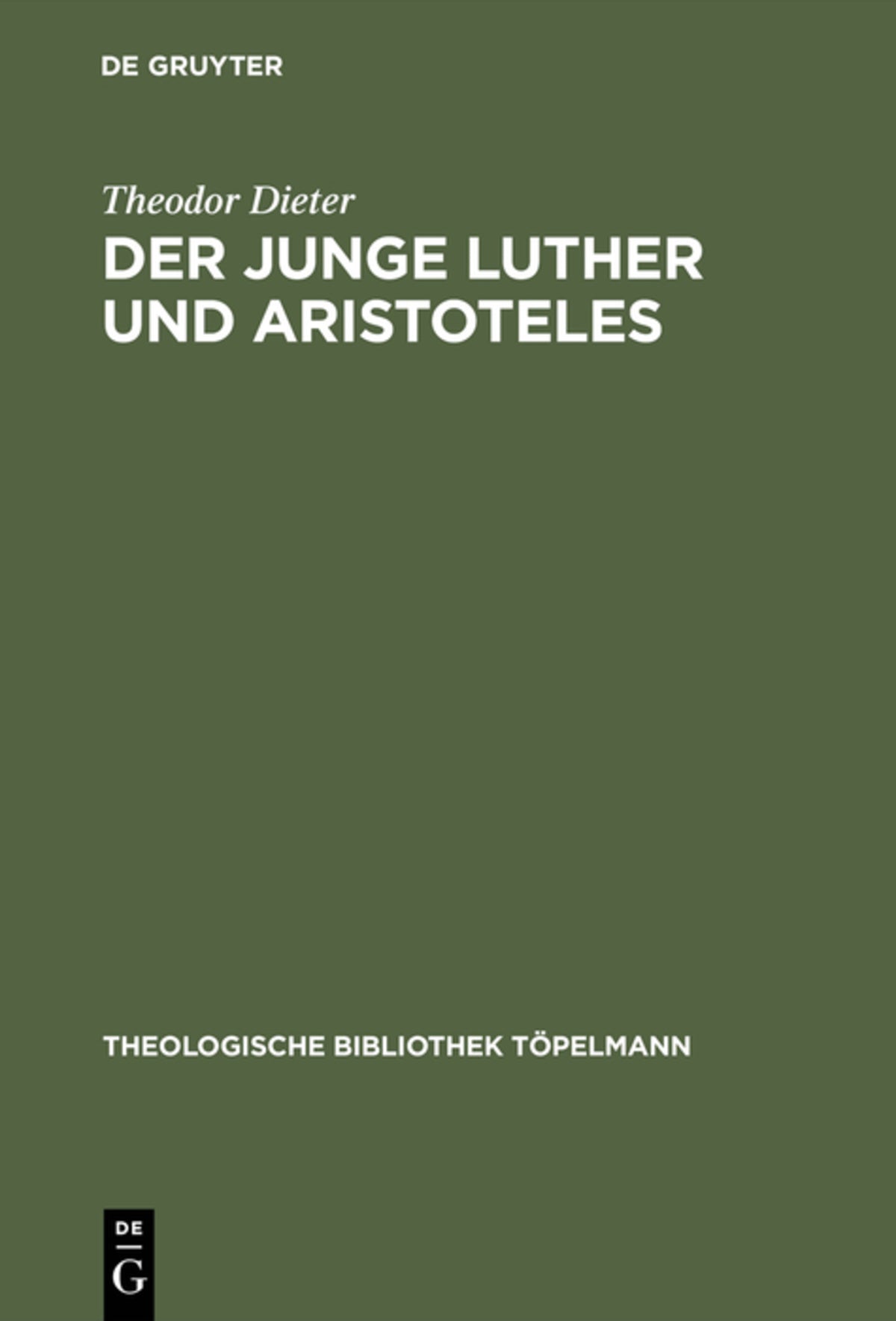 Cover image for Der junge Luther und Aristoteles ISBN 9783110167566