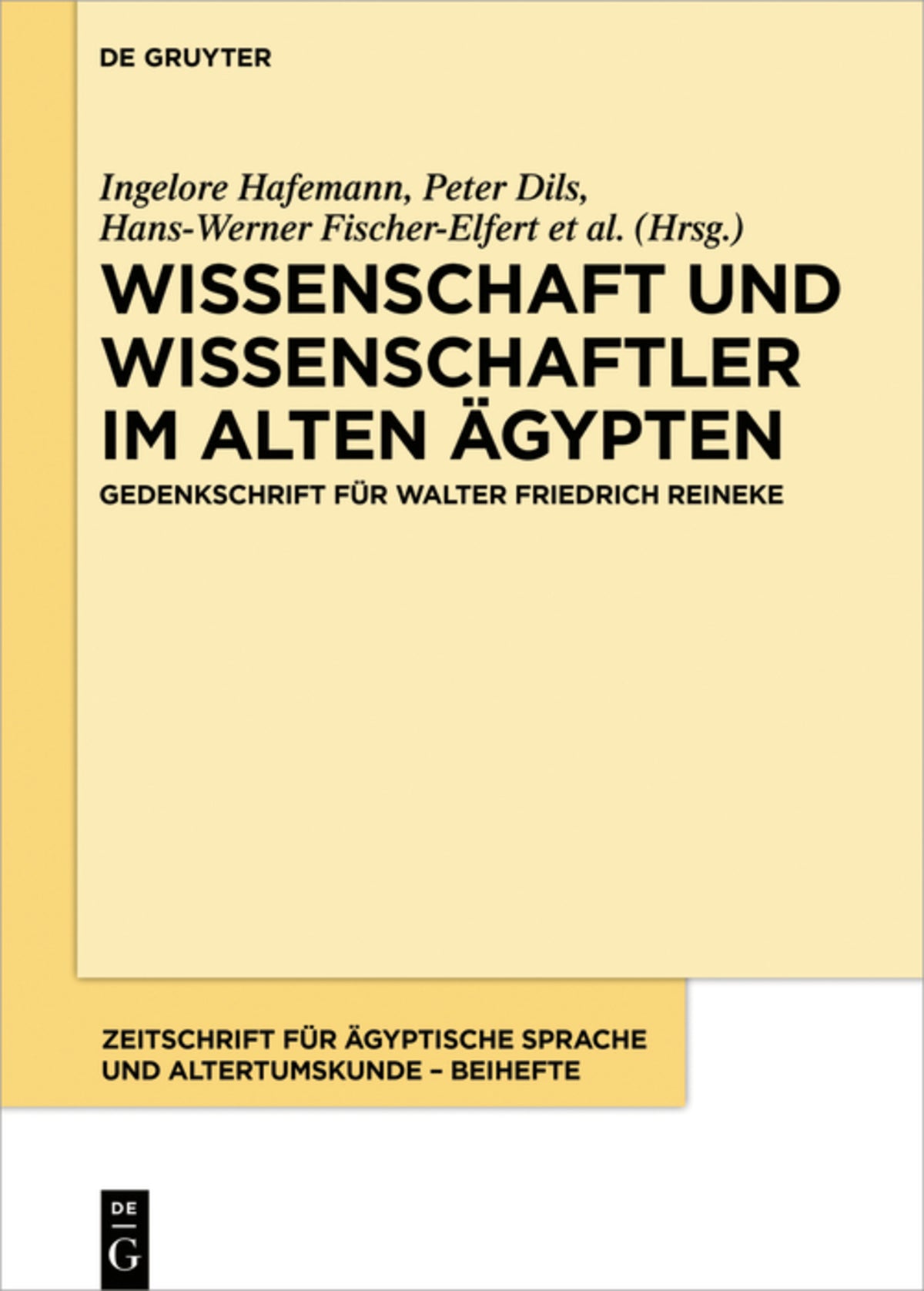 Cover image for Wissenschaft und Wissenschaftler im Alten Ägypten ISBN 9783110612943