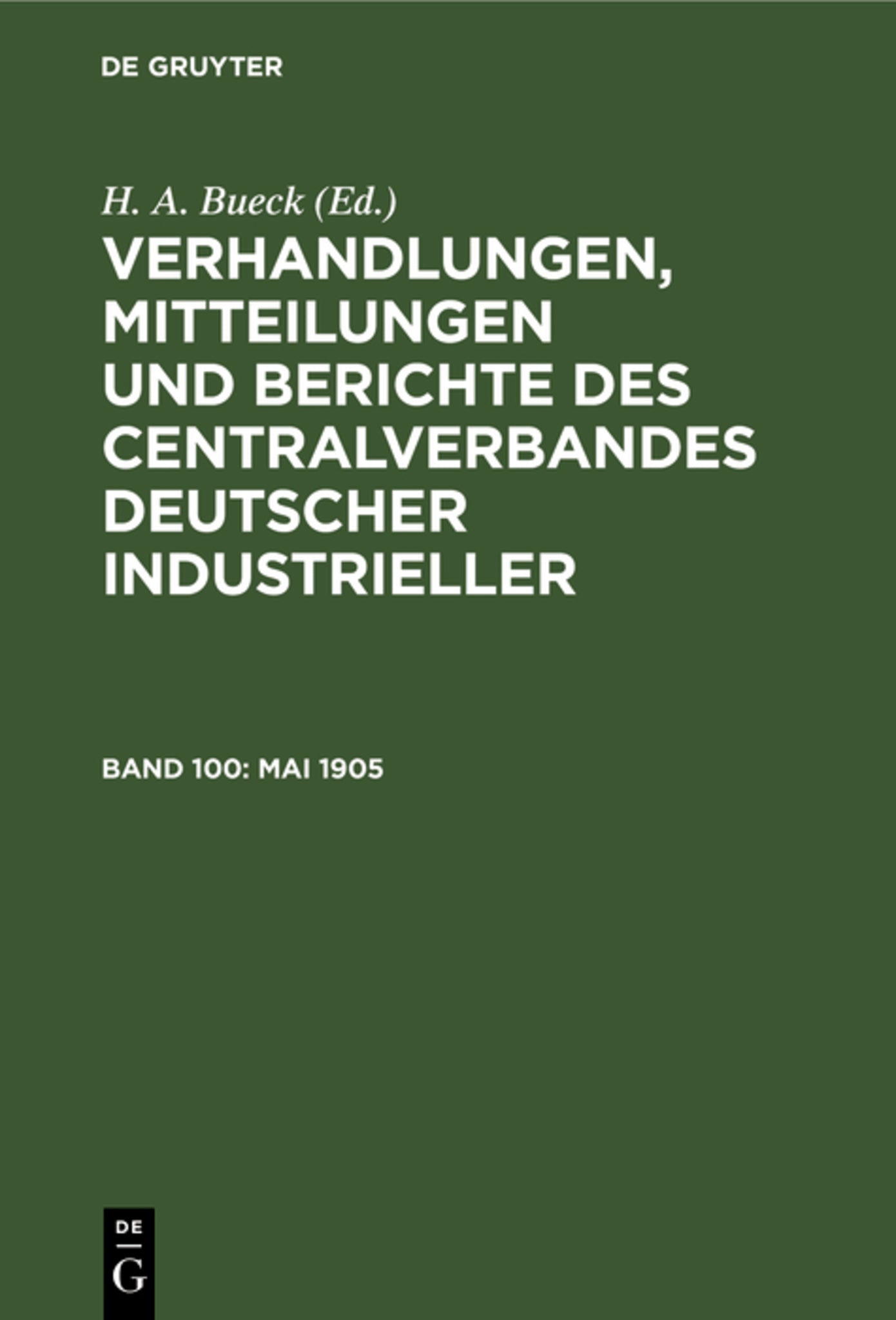 Cover image for Mai 1905 ISBN 9783112516799