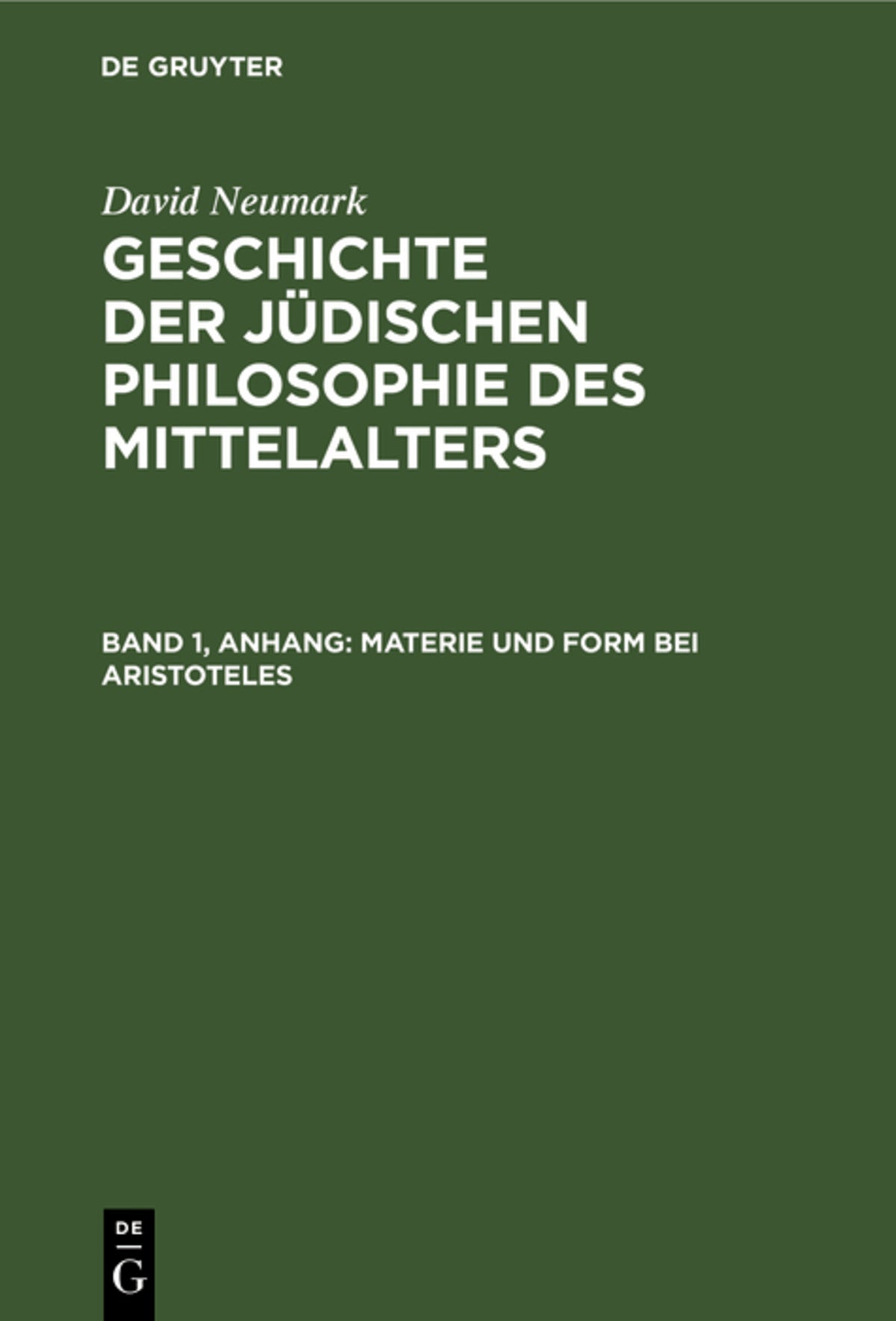Cover image for Materie und Form bei Aristoteles ISBN 9783111319278