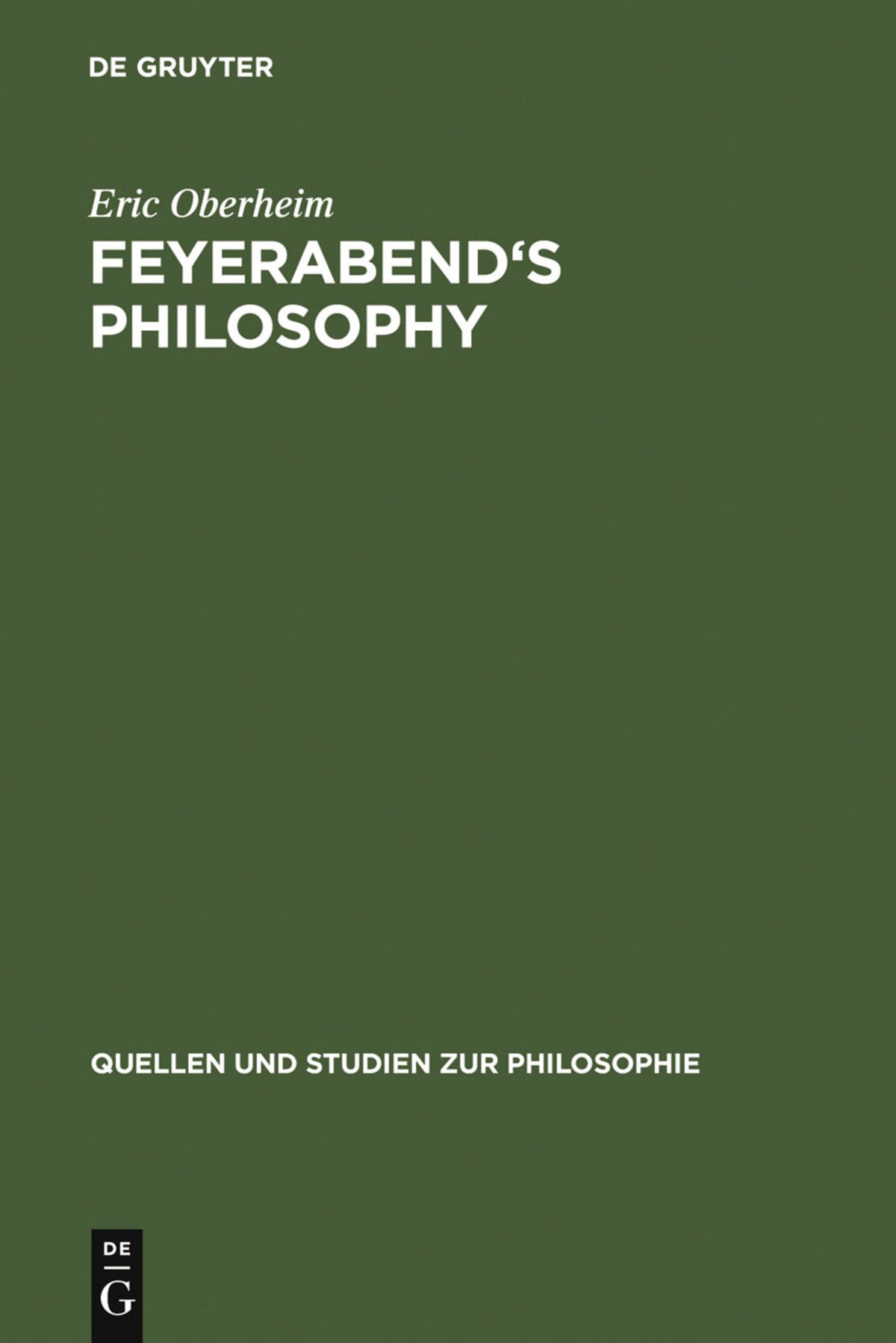 Cover image for Feyerabend's Philosophy ISBN 9783110189070