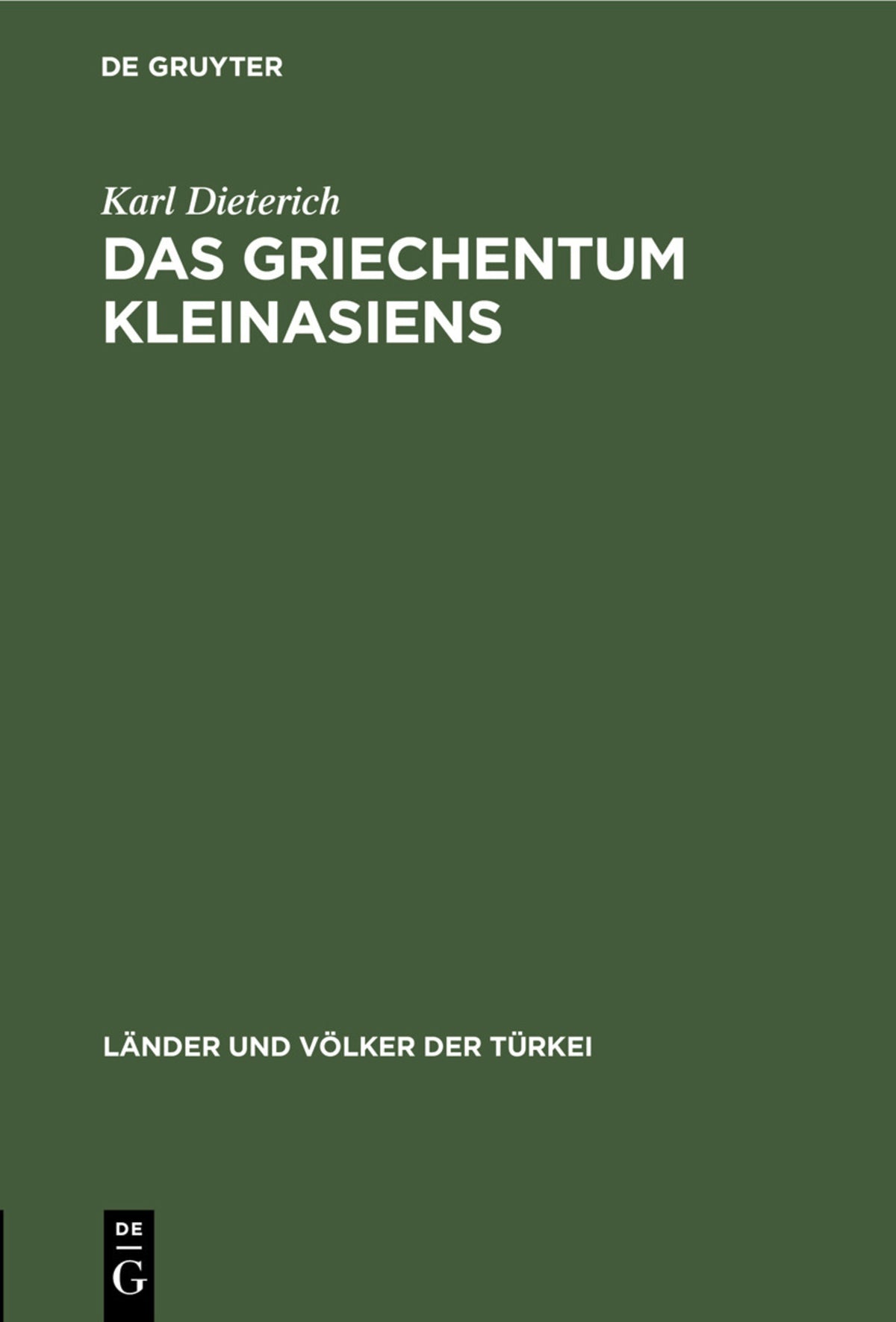 Cover image for Das Griechentum Kleinasiens ISBN 9783112451939