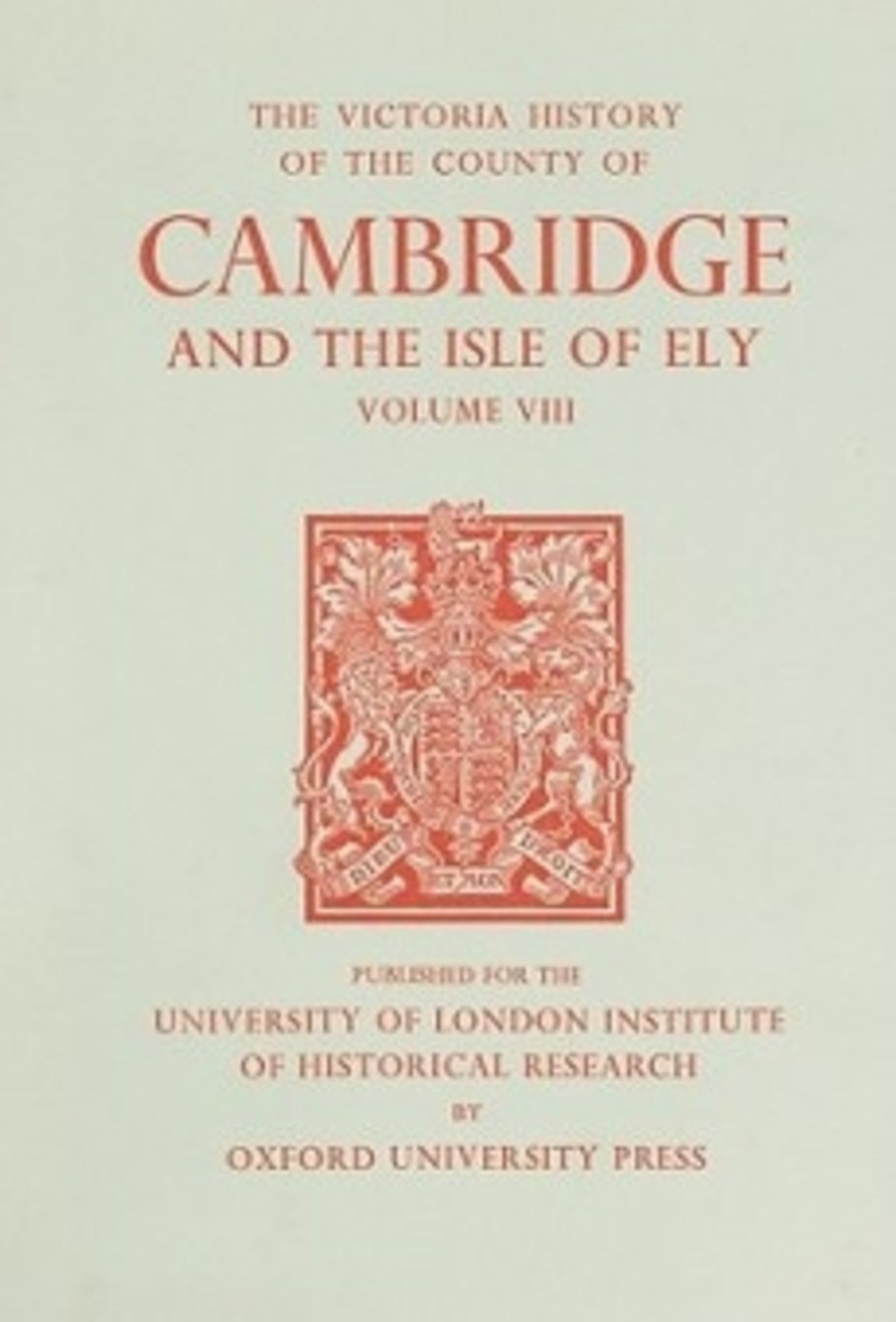 Cover image for A History of the County of Cambridge and the Isle of Ely ISBN 9780197227572