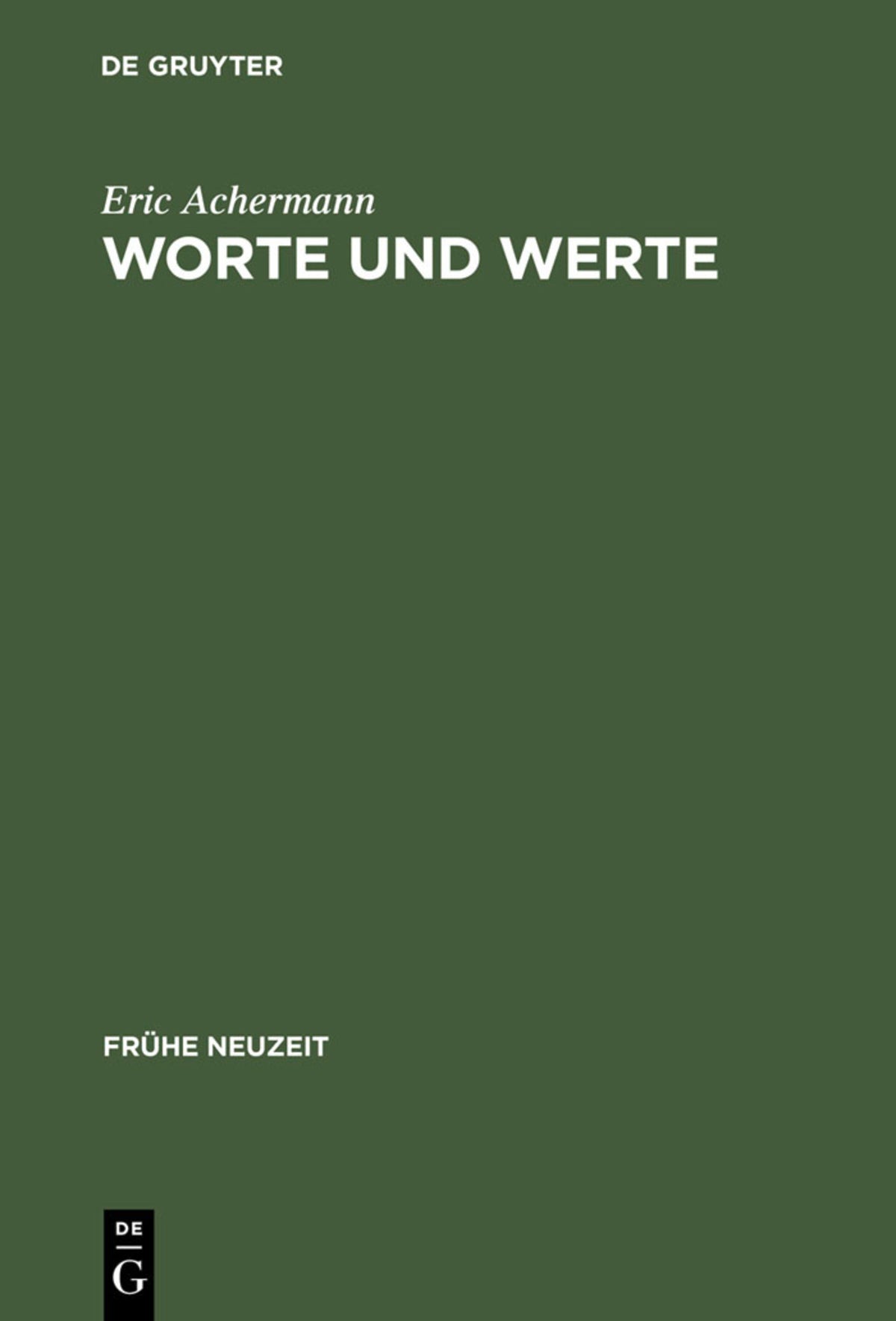 Cover image for Worte und Werte ISBN 9783484365322