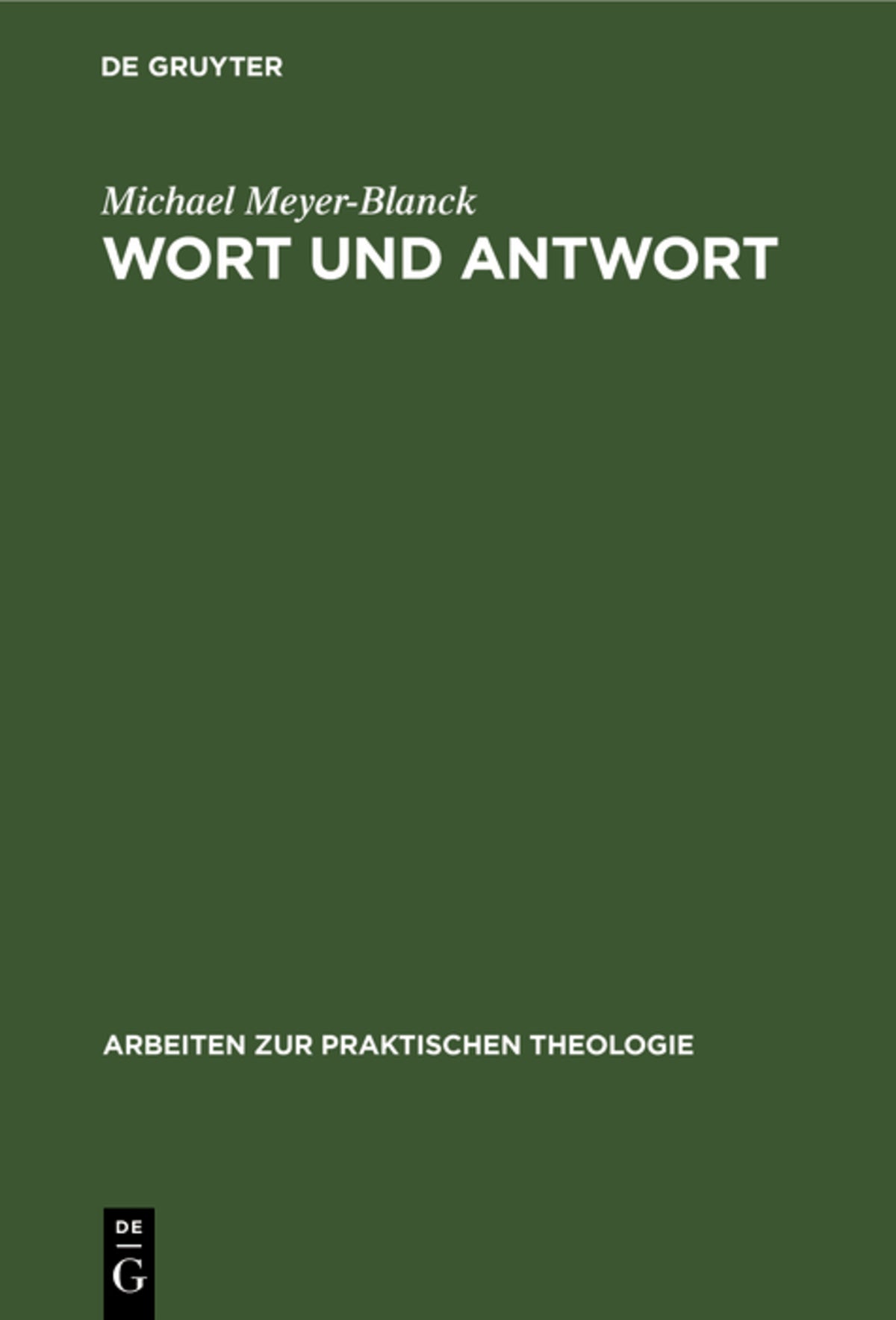 Cover image for Wort und Antwort ISBN 9783110132588