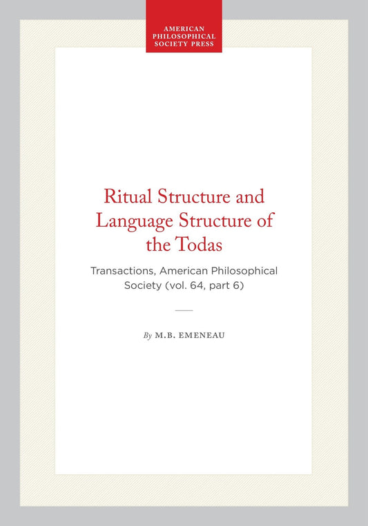 Ritual Structure and Language Structure of the Todas