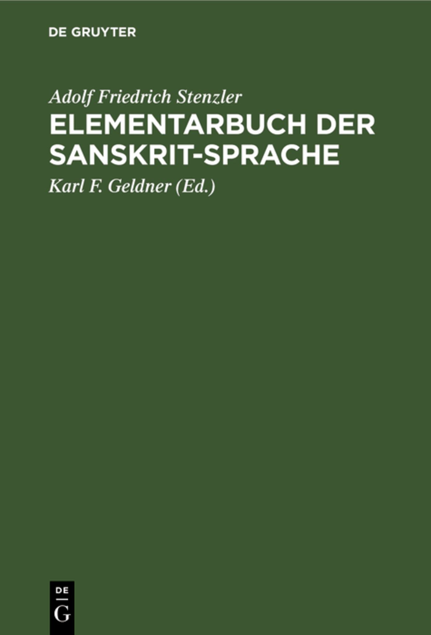 Elementarbuch der Sanskrit-Sprache
