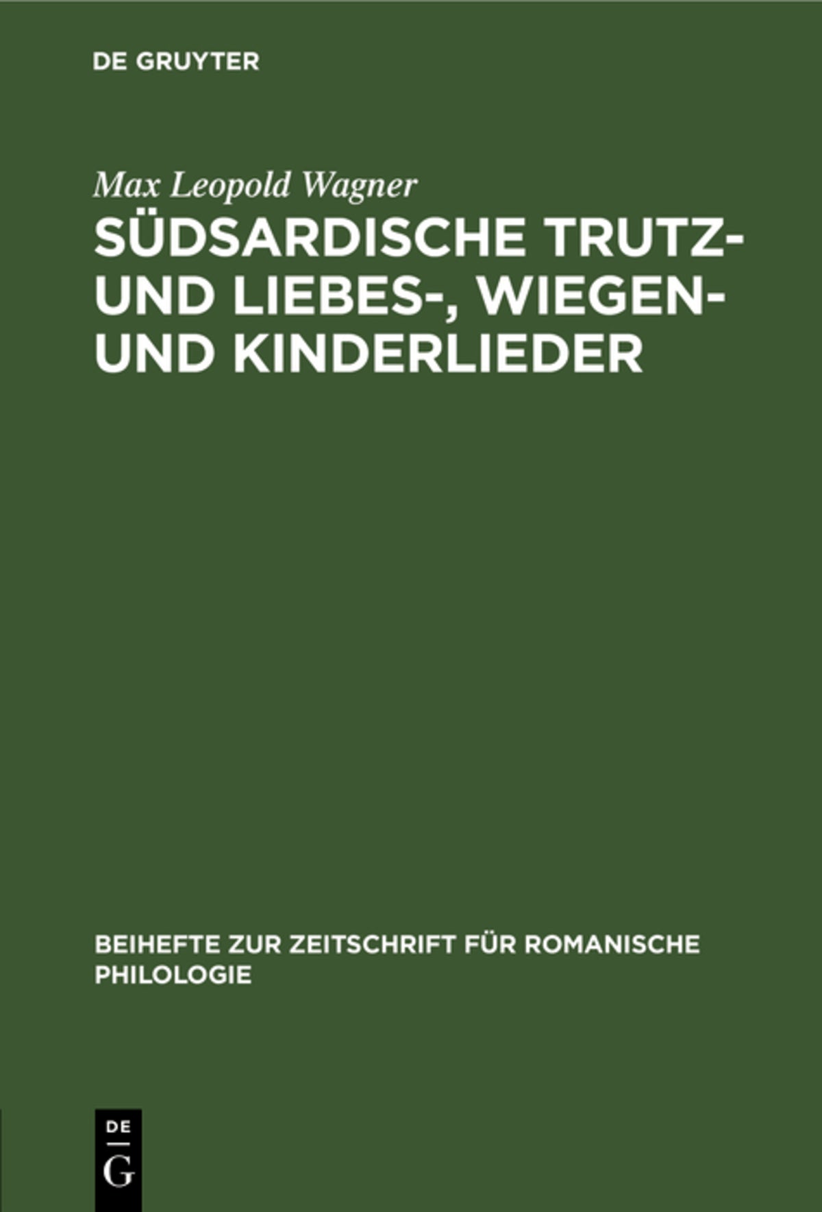Cover image for Südsardische Trutz- und Liebes-, Wiegen- und Kinderlieder ISBN 9783112324738