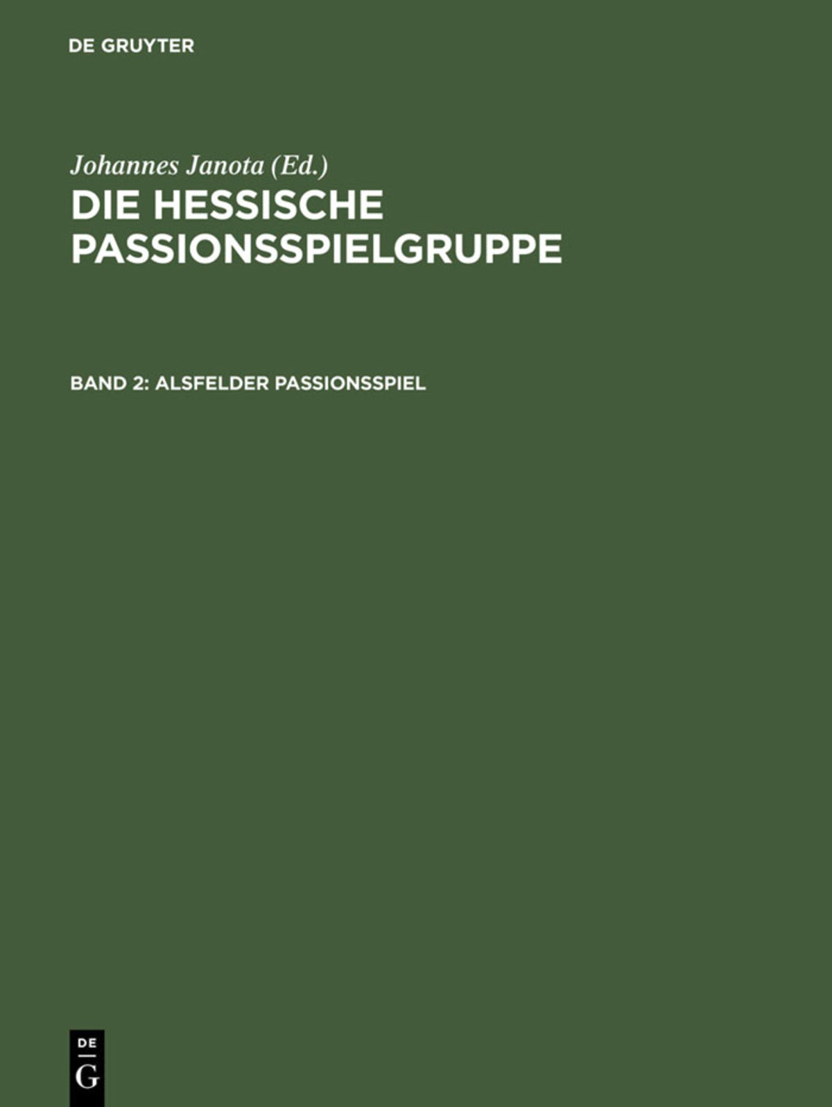 Cover image for Alsfelder Passionsspiel ISBN 9783484190825