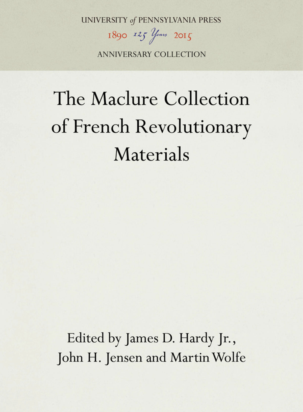 Cover image for The Maclure Collection of French Revolutionary Materials ISBN 9780812273786