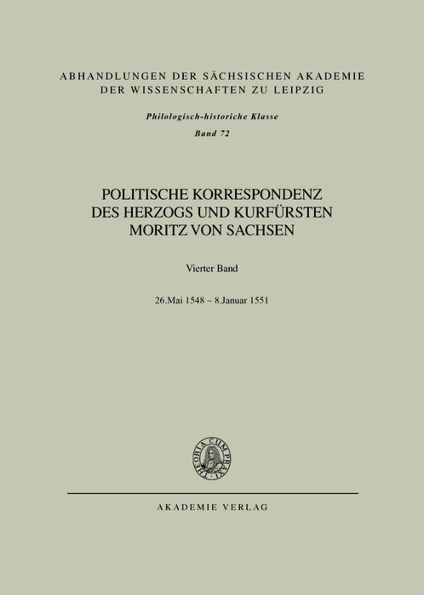 Bd. IV: 26. Mai 1548 – Januar 1551