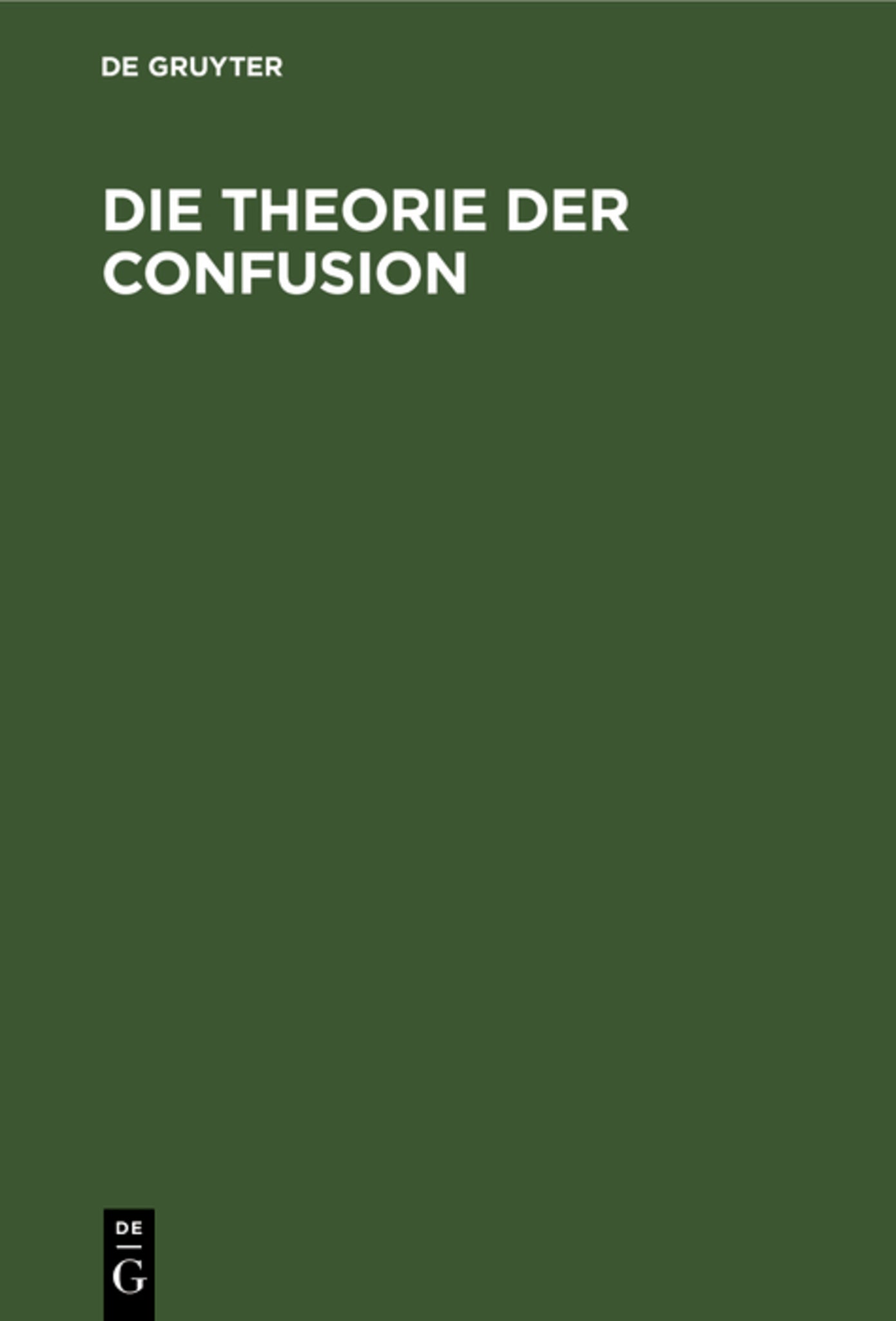 Die Theorie der Confusion