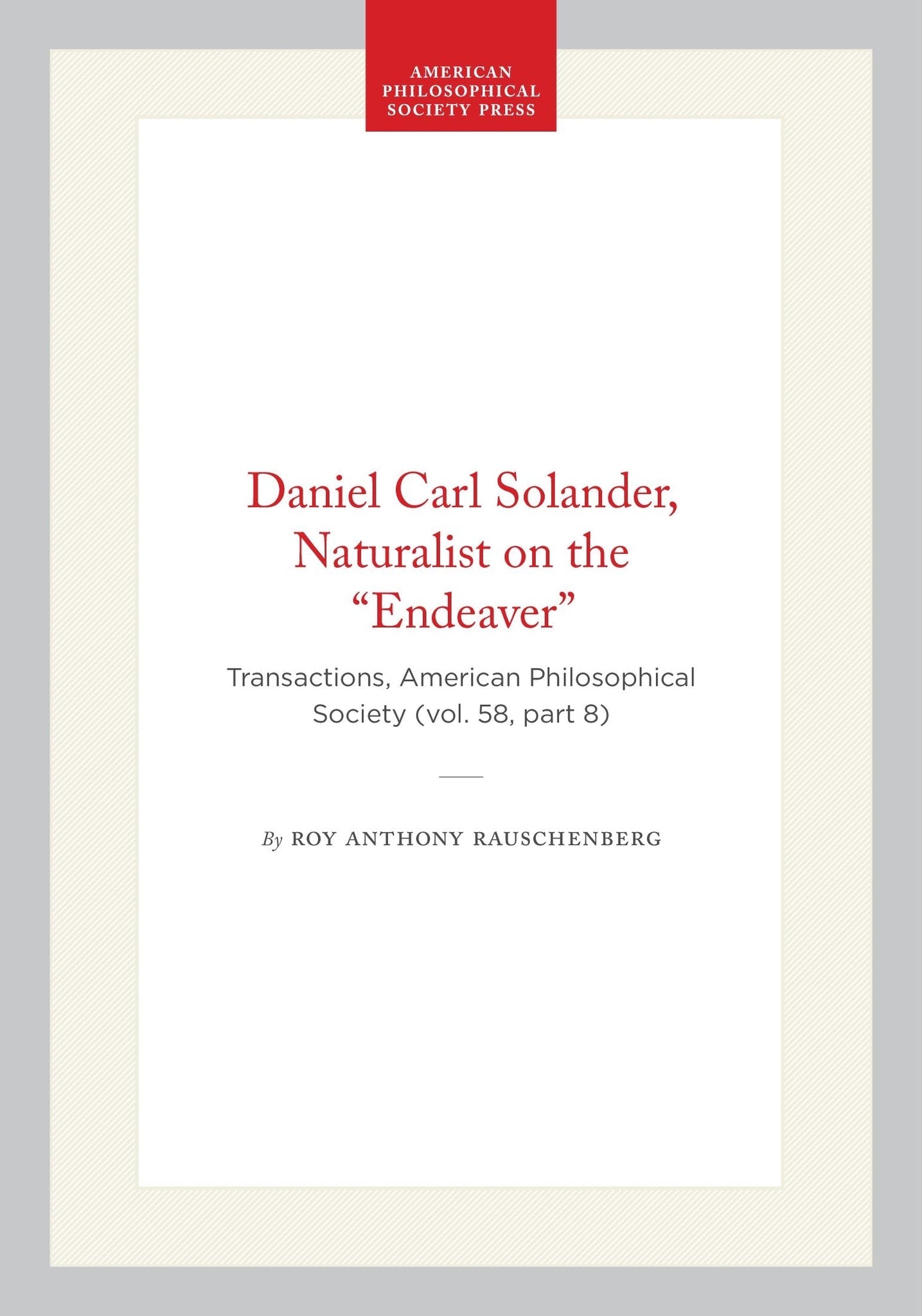 Daniel Carl Solander, Naturalist on the “Endeaver”
