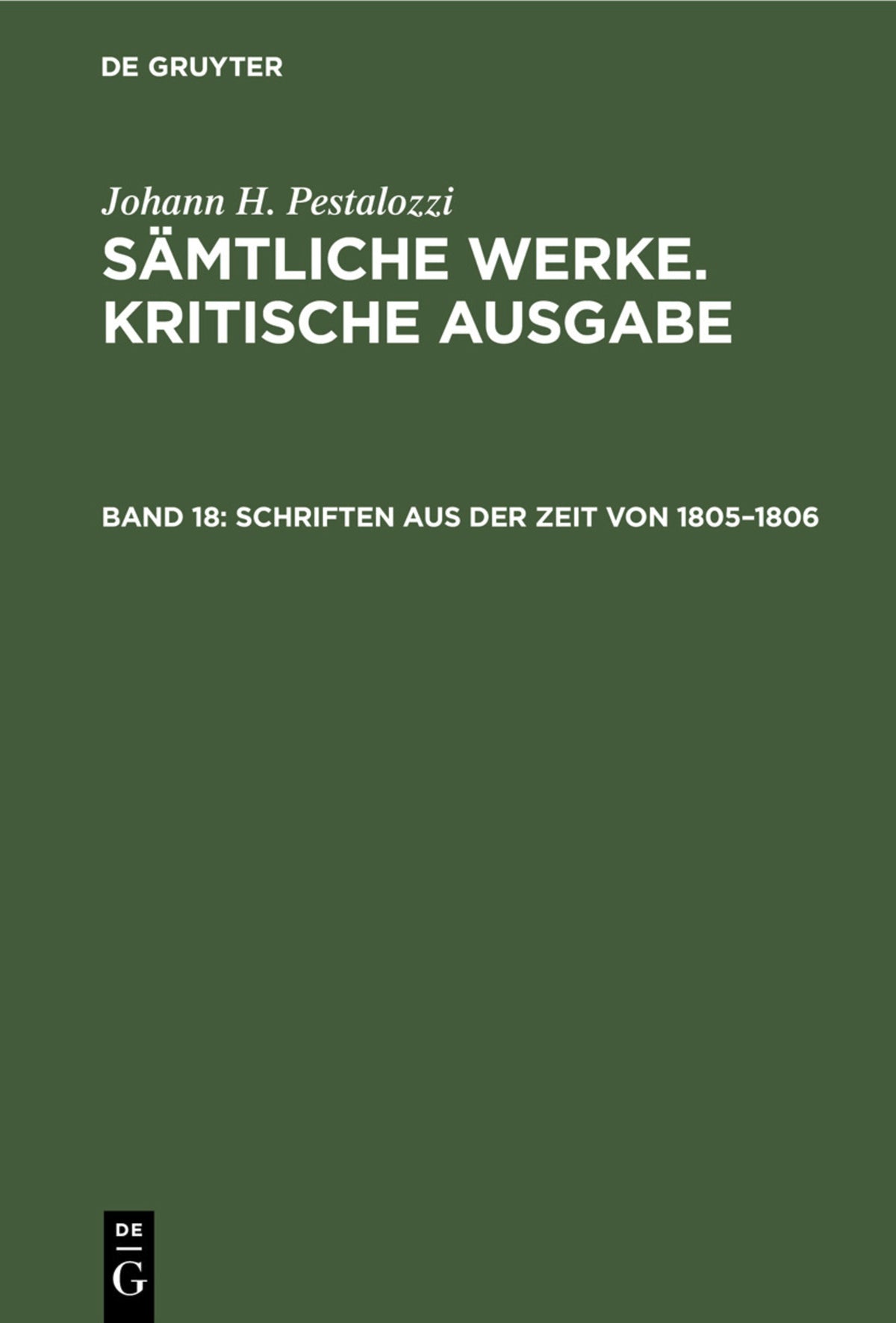 Schriften aus der Zeit von 1805–1806