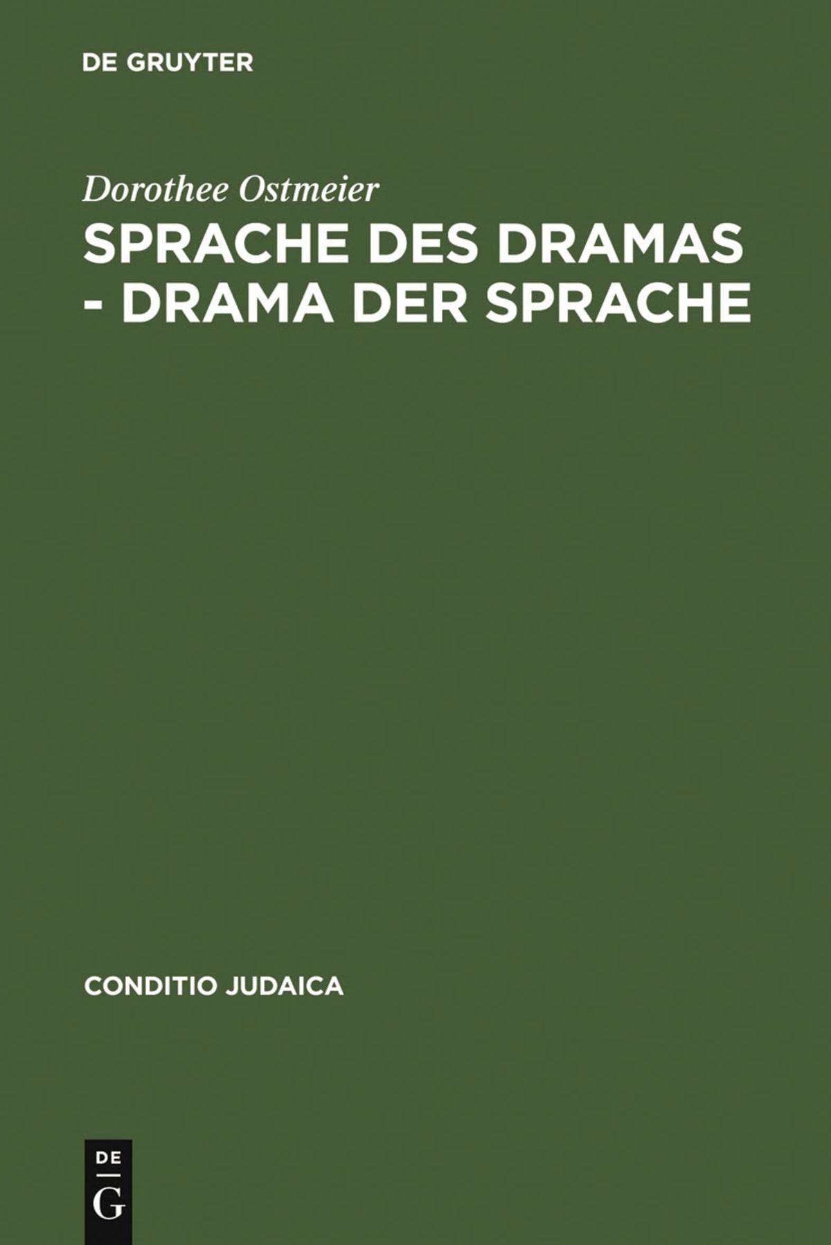 Cover image for Sprache des Dramas - Drama der Sprache ISBN 9783484651166