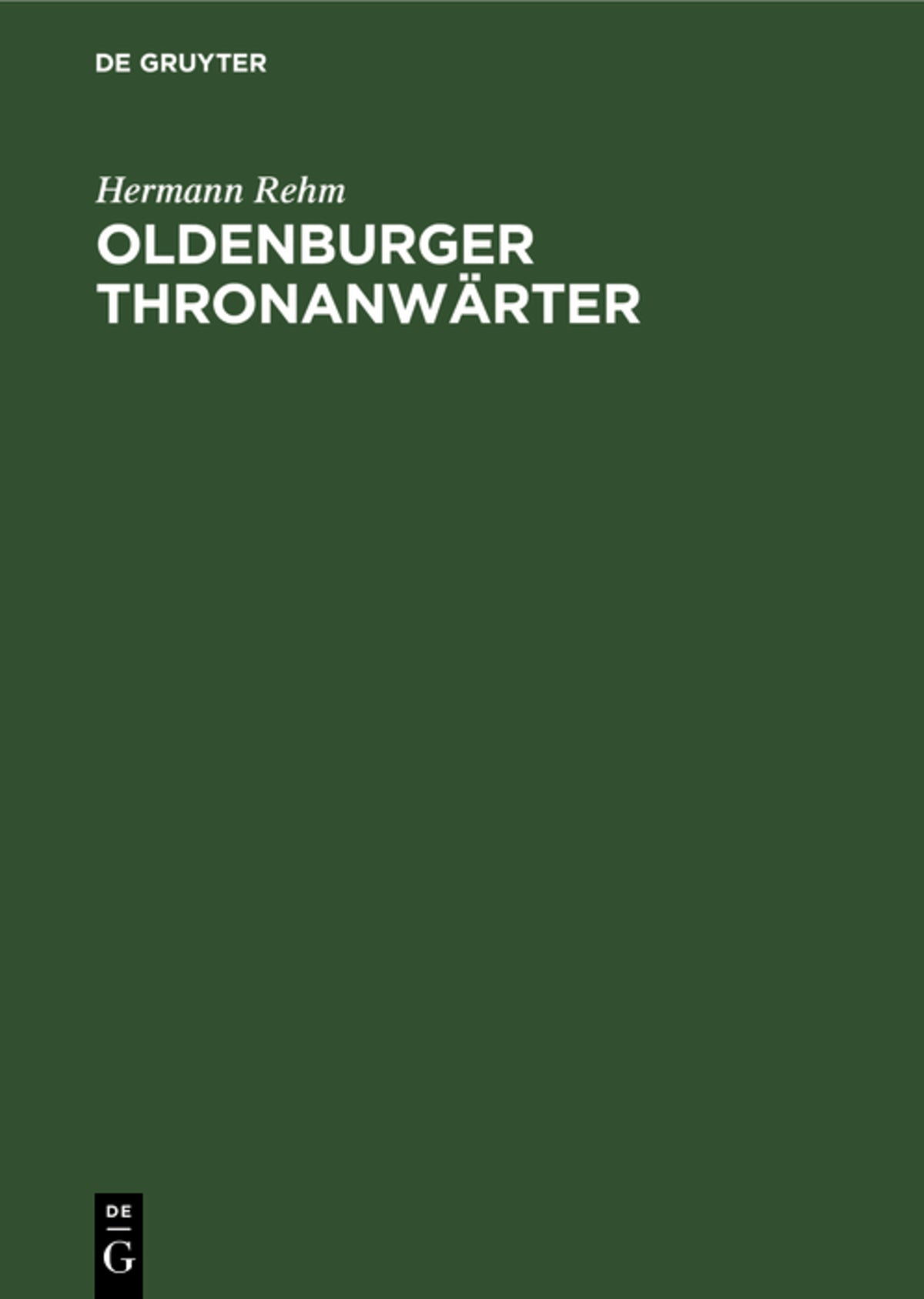 Cover image for Oldenburger Thronanwärter ISBN 9783112689998