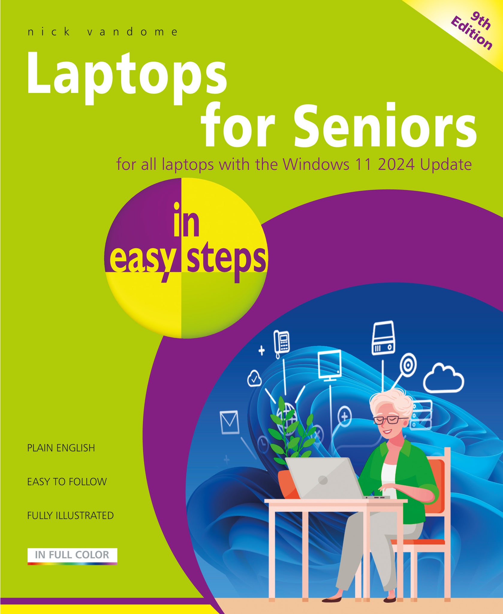 Cover image for Laptops for Seniors in easy steps, 9th edition ISBN 9781787910300