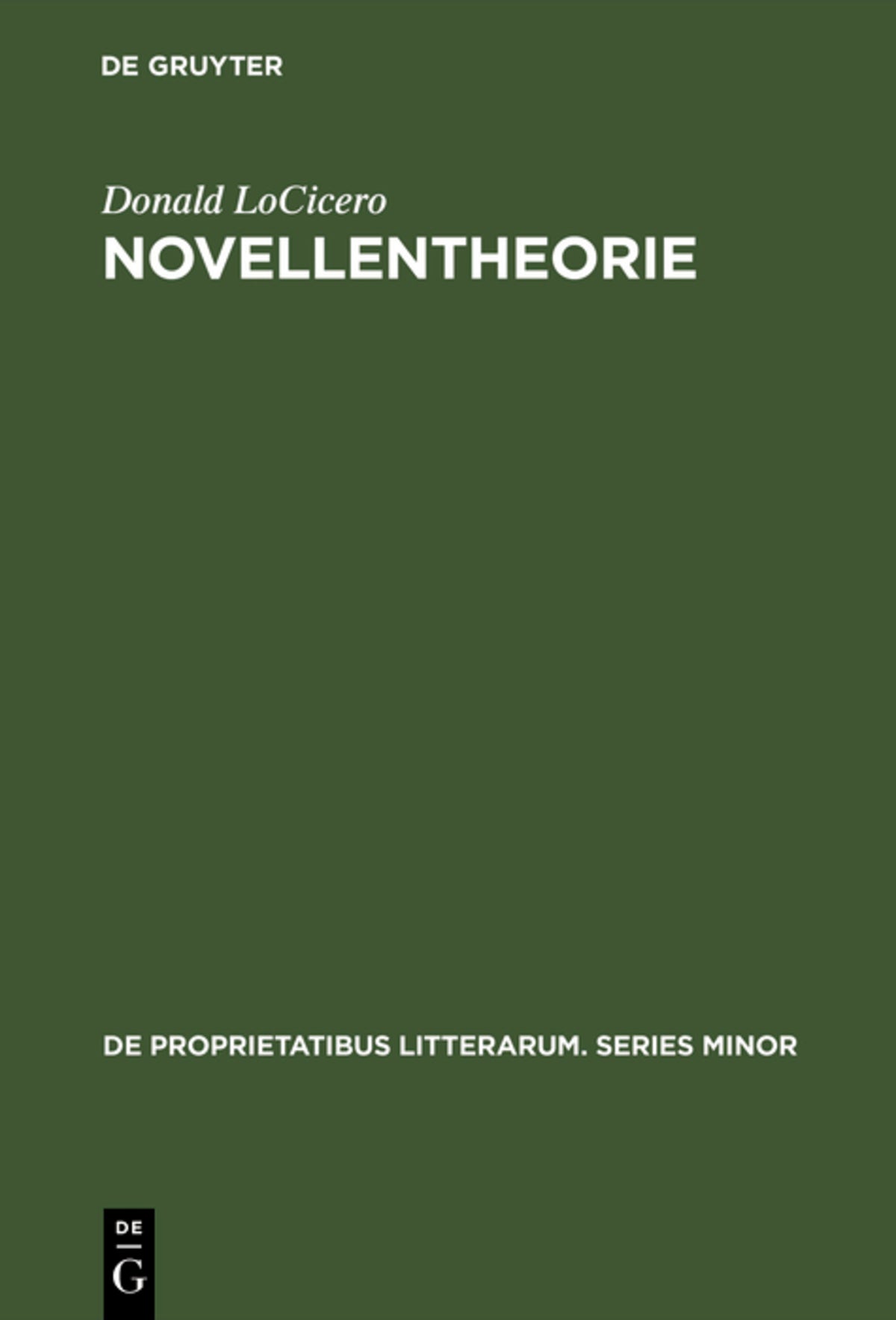 Cover image for Novellentheorie ISBN 9783110991024