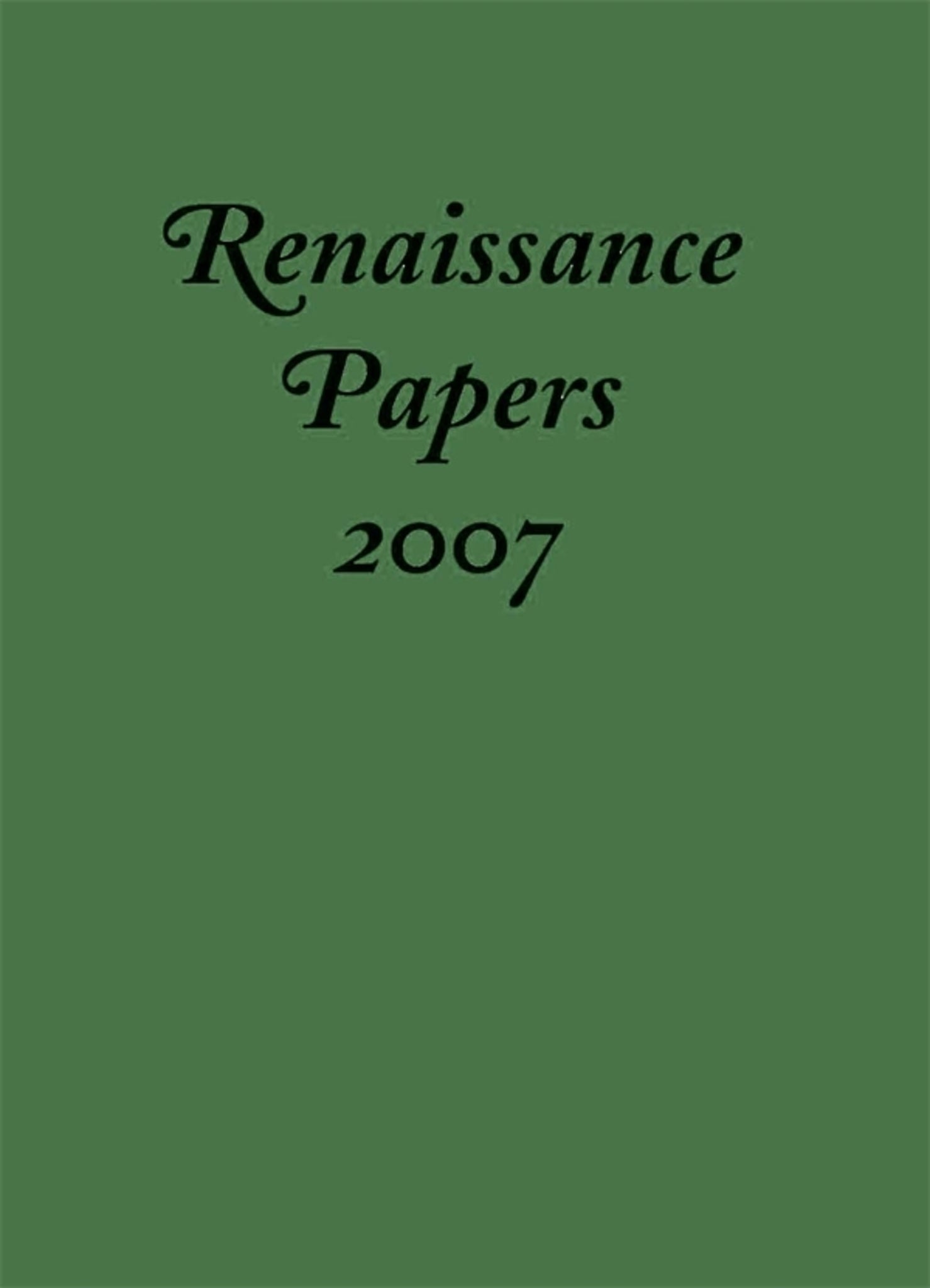 Cover image for Renaissance Papers 2007 ISBN 9781571133786