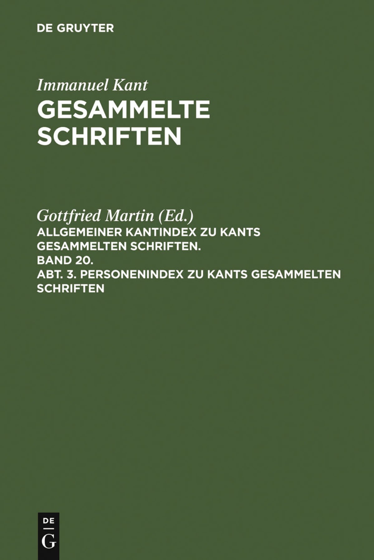 Cover image for Personenindex zu Kants gesammelten Schriften ISBN 9783110025576