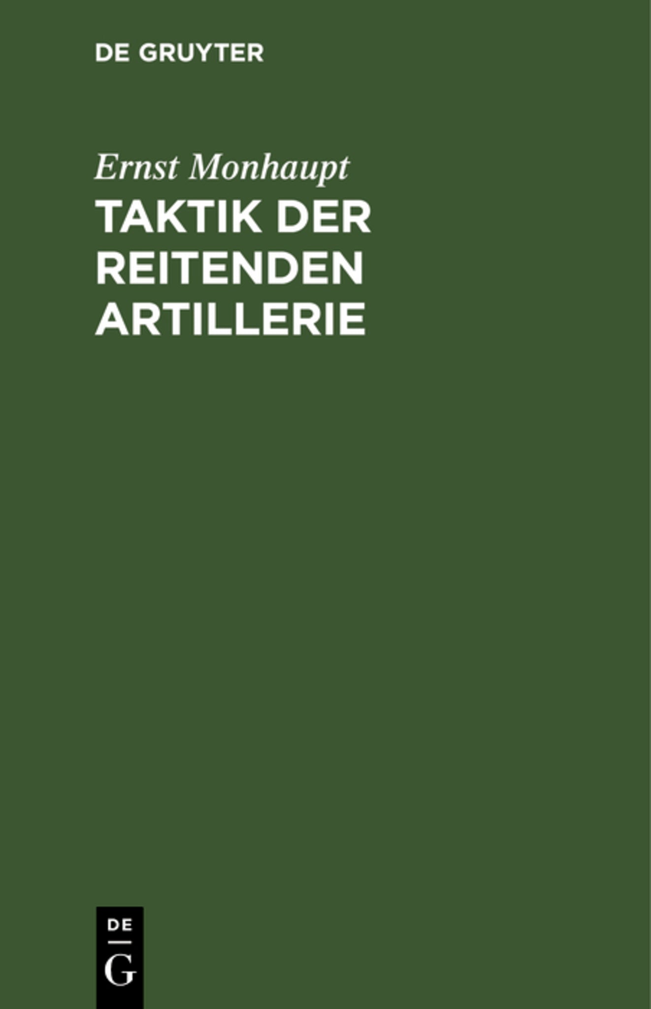 Taktik der reitenden Artillerie