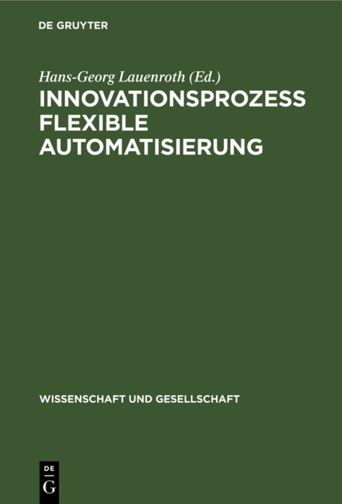 Cover image for Innovationsprozeß flexible Automatisierung ISBN 9783112530610