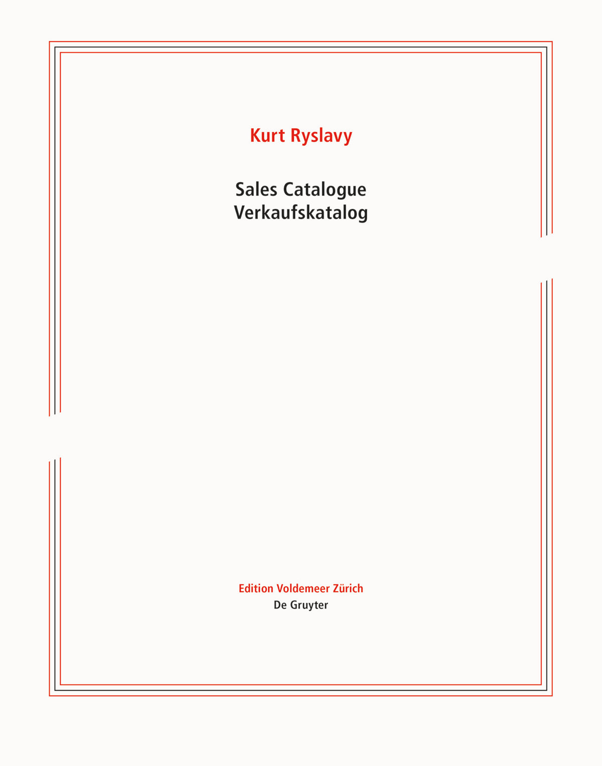 Sales Catalogue / Verkaufskatalog