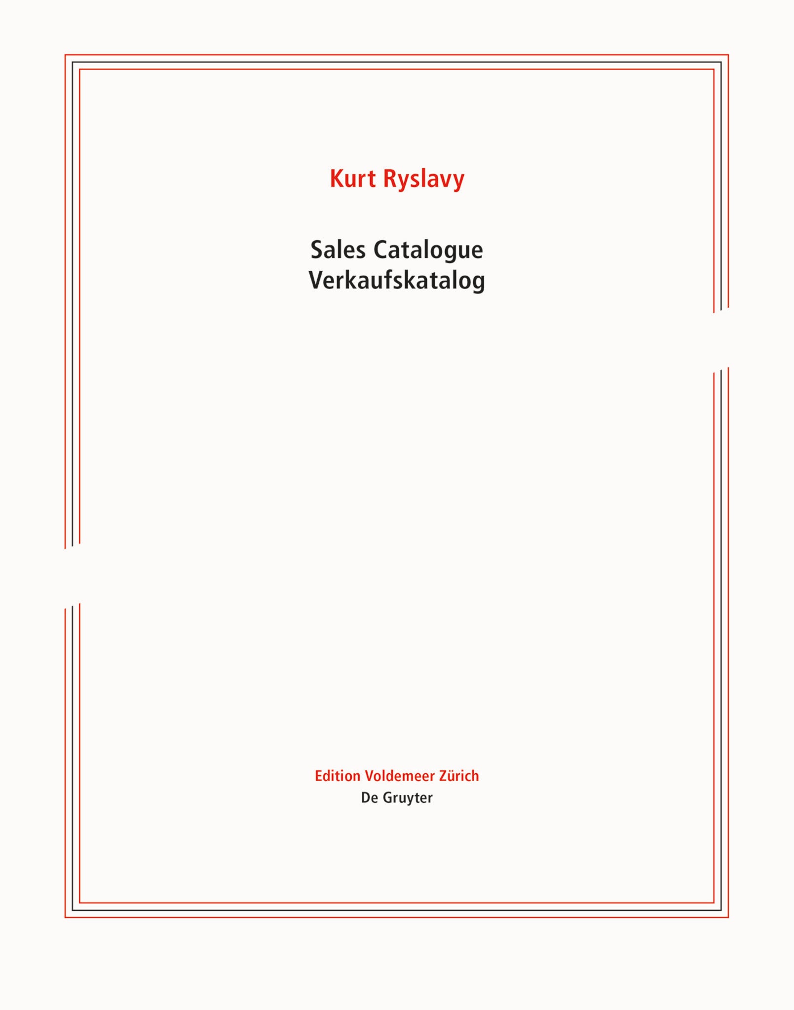 Sales Catalogue / Verkaufskatalog