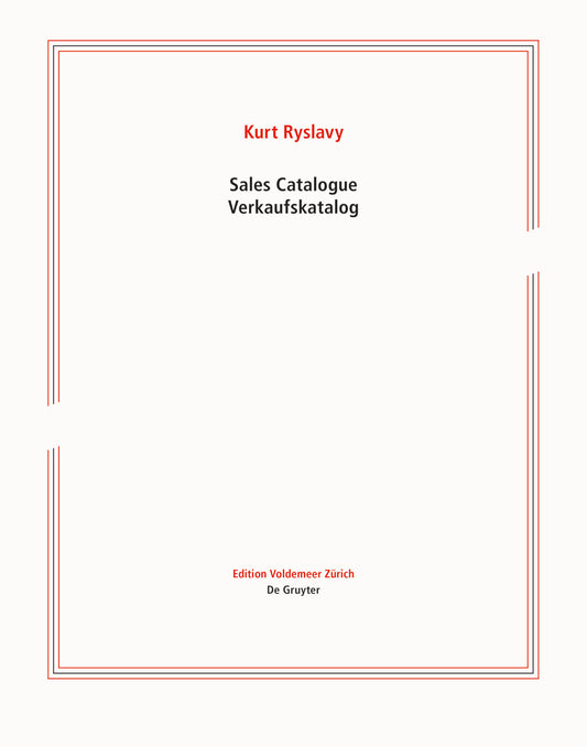 Sales Catalogue / Verkaufskatalog