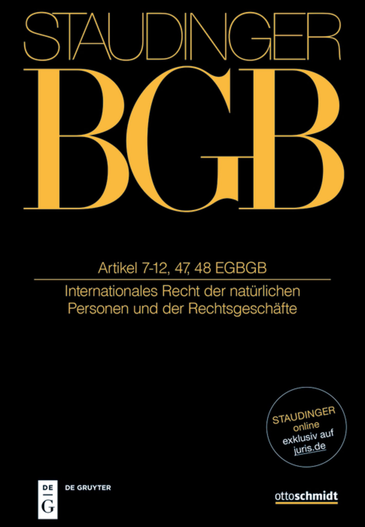 Cover image for Artikel 7-12, 47, 48 EGBGB ISBN 9783805913591