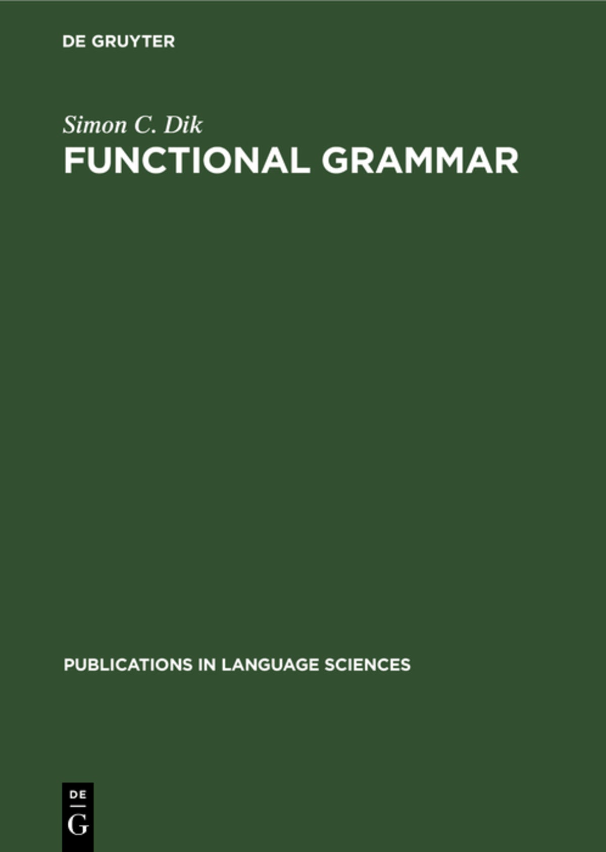 Cover image for Functional Grammar ISBN 9783112420119