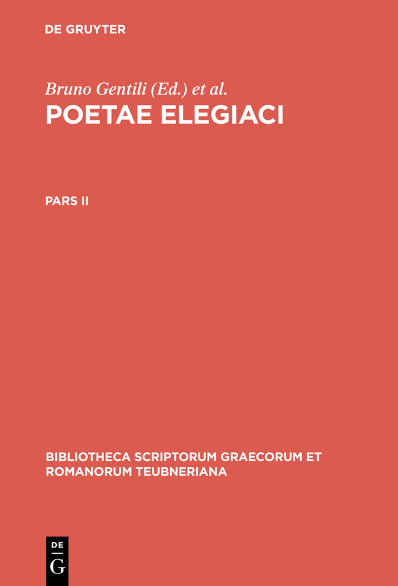 Cover image for Poetae elegiaci ISBN 9783598717024